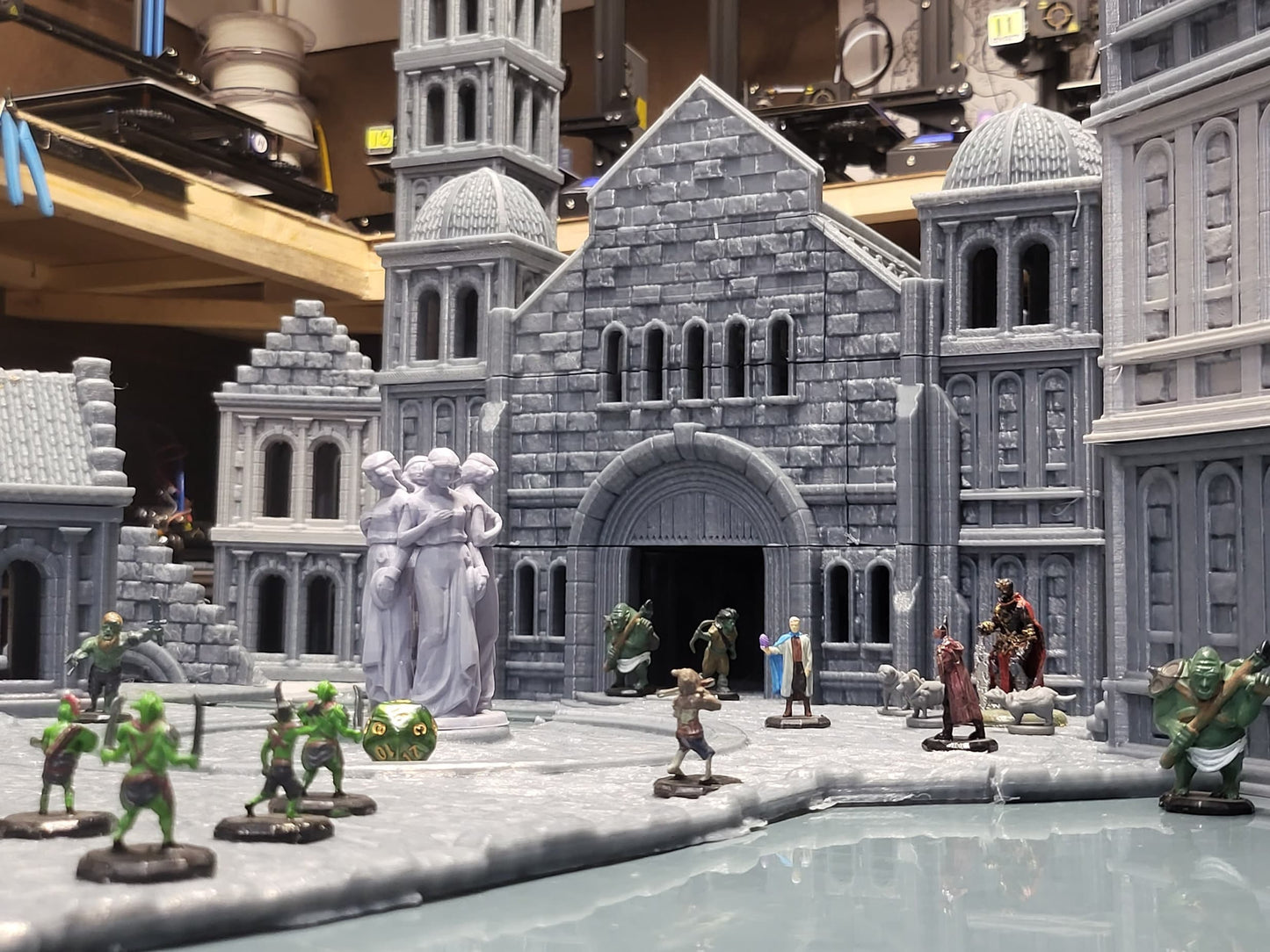 Mountain Hall, Dungeons and Dragons, warhammer, Osgiliath, lotr, Gondor, Lord of the rings, city building, Minas Tirith, Wall, Ivory Citadel, Citadel, Mountain Citadel, Golem, Gandalf, Mountain City, City, Gift, 28mm Terrain, Tabletop, RPG, Roleplay