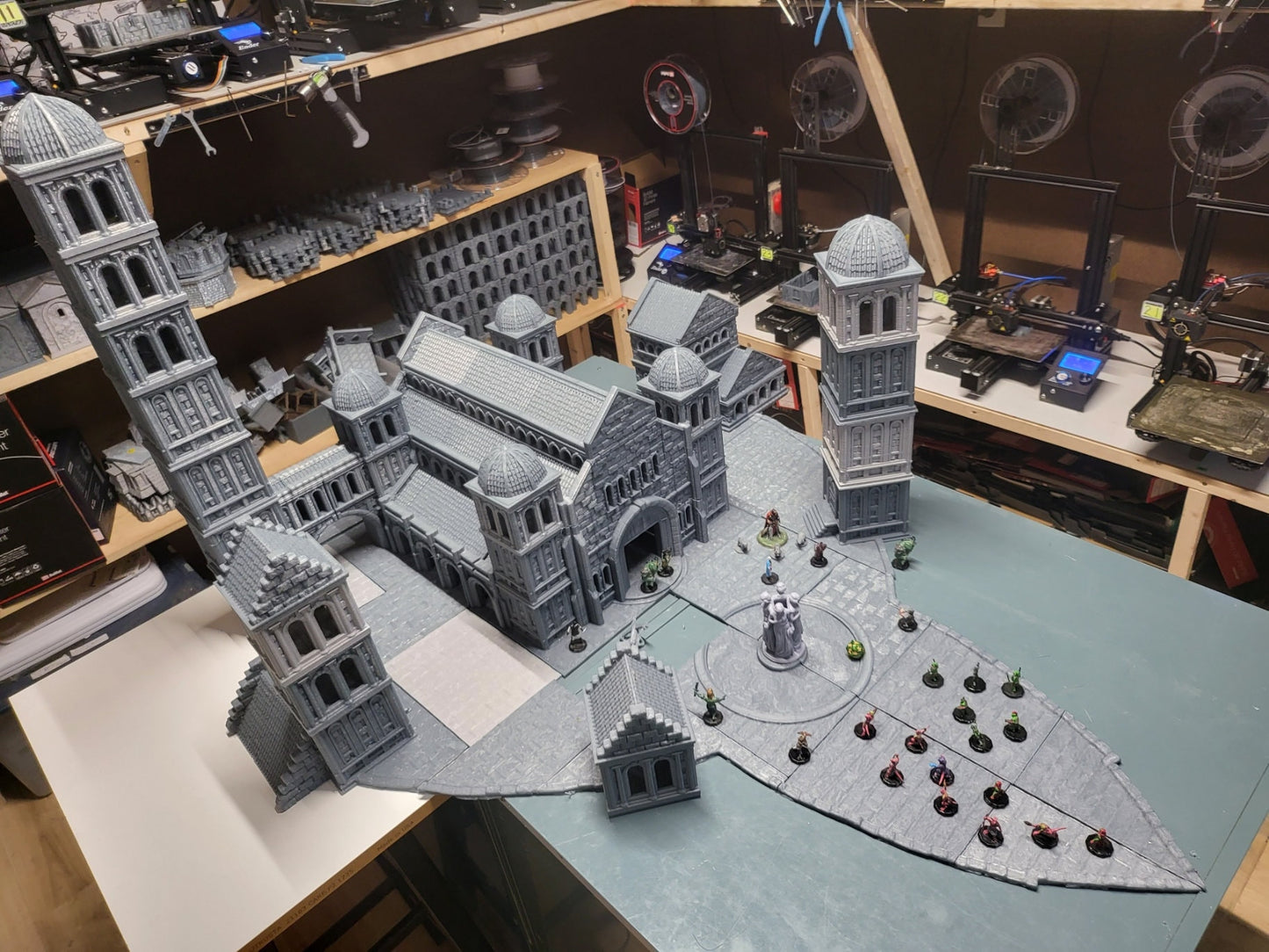 Mountain Hall, Dungeons and Dragons, warhammer, Osgiliath, lotr, Gondor, Lord of the rings, city building, Minas Tirith, Wall, Ivory Citadel, Citadel, Mountain Citadel, Golem, Gandalf, Mountain City, City, Gift, 28mm Terrain, Tabletop, RPG, Roleplay