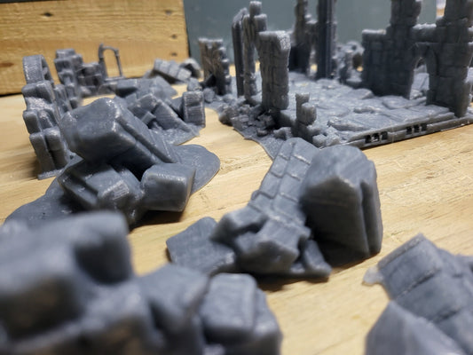 Arkenfel Ruins, Building Rubble, 28mm scale, 12 Piece, ,Dungeons and Dragons, Ruin Terrain - Rubble Terrain