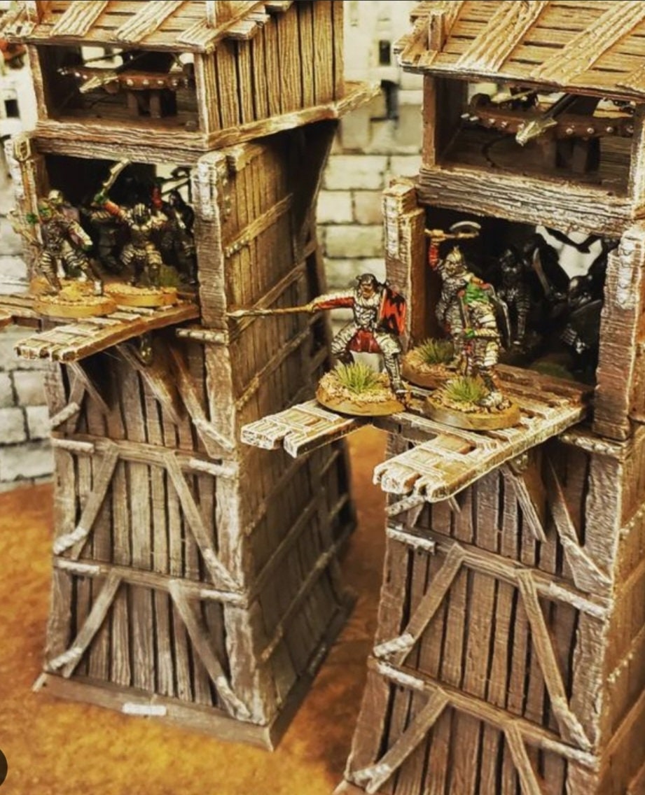 siege Tower, Siege, Wall Breeched, Wall, Breach, Wall Tower, Tower Wall, Siege terrain, Dungeons and Dragons, Wargaming, Wargame Terrain, Tabletop terrain, Tabletop