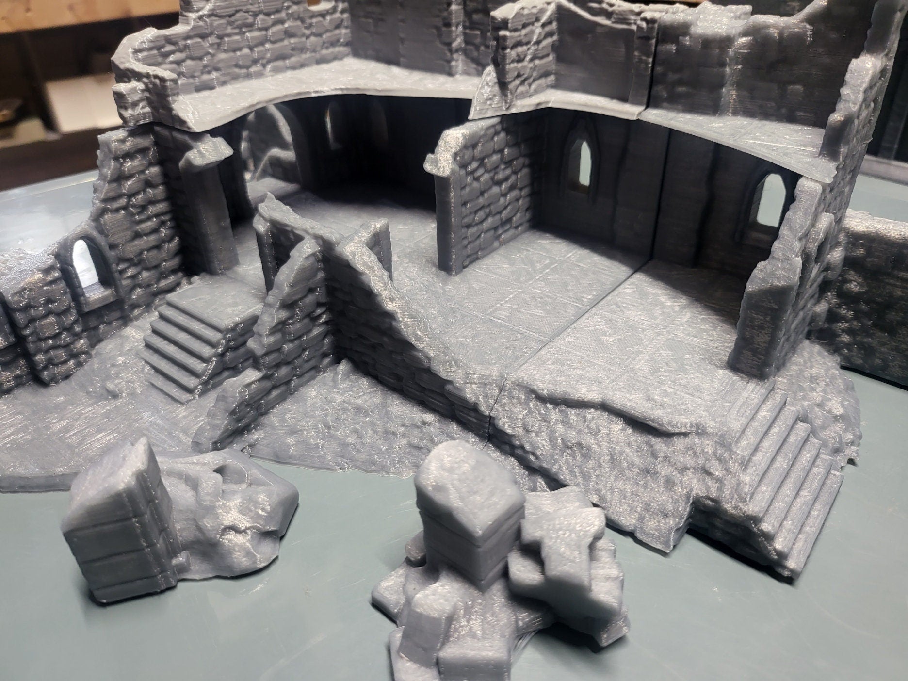 Monestary Ruins, Castle Dracul, 28mm Terrain, Curse of Strahd, Ravenloft, Vampire Ruins, 28mm Terrain