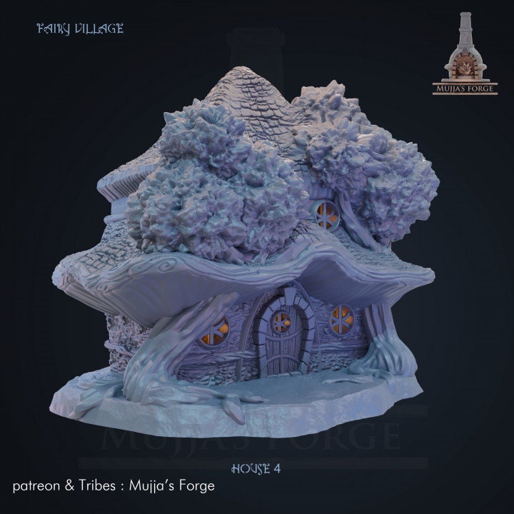 Fairy Village, House 1, Fairy House 1, 28mm Terrain, Fantasy Terrain, dungeons and Dragons, Fantasy, Gift, Tabletop, Terrain, Wargaming, RPG Terrain, Tabletop RPG, Wargaming, Wargame Terrain, Tabletop terrain, Tabletop. Odd, oddity, Gaming