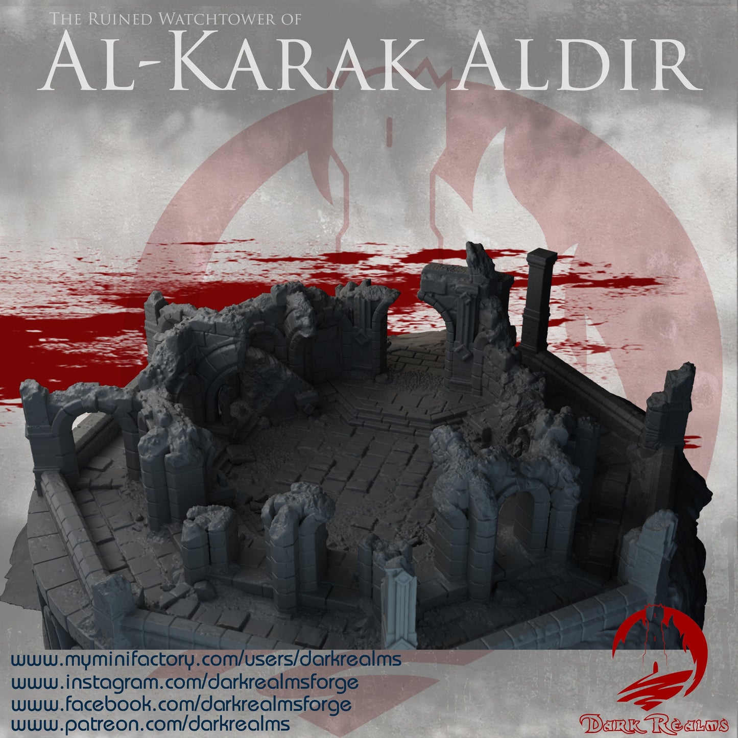 Ruins of Aldir, Al Karak Aldir Ruins, Watchtower of Aldir, Ruined Terrain, Aldir WatchTower, Ruins, medieval, Dungeons and Dragons, Tabletop Terrain, wargaming, rpg terrain, fantasy terrain, adventure, ruins of old, arkenfel ruins, Ruin, watchtower