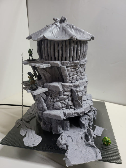 4 story Goblin swamp tower, Warhammer, Dungeons and Dragons, 28mm Terrain, warhammer terrain, Ruins, Goblins, Dungeons and Dragons, monsters, Gift, Swamp Tower, Swamp Terrain, Goblin Terrain, Orc terrain, The Swamp, Marsh Terrain, Monster Terrain