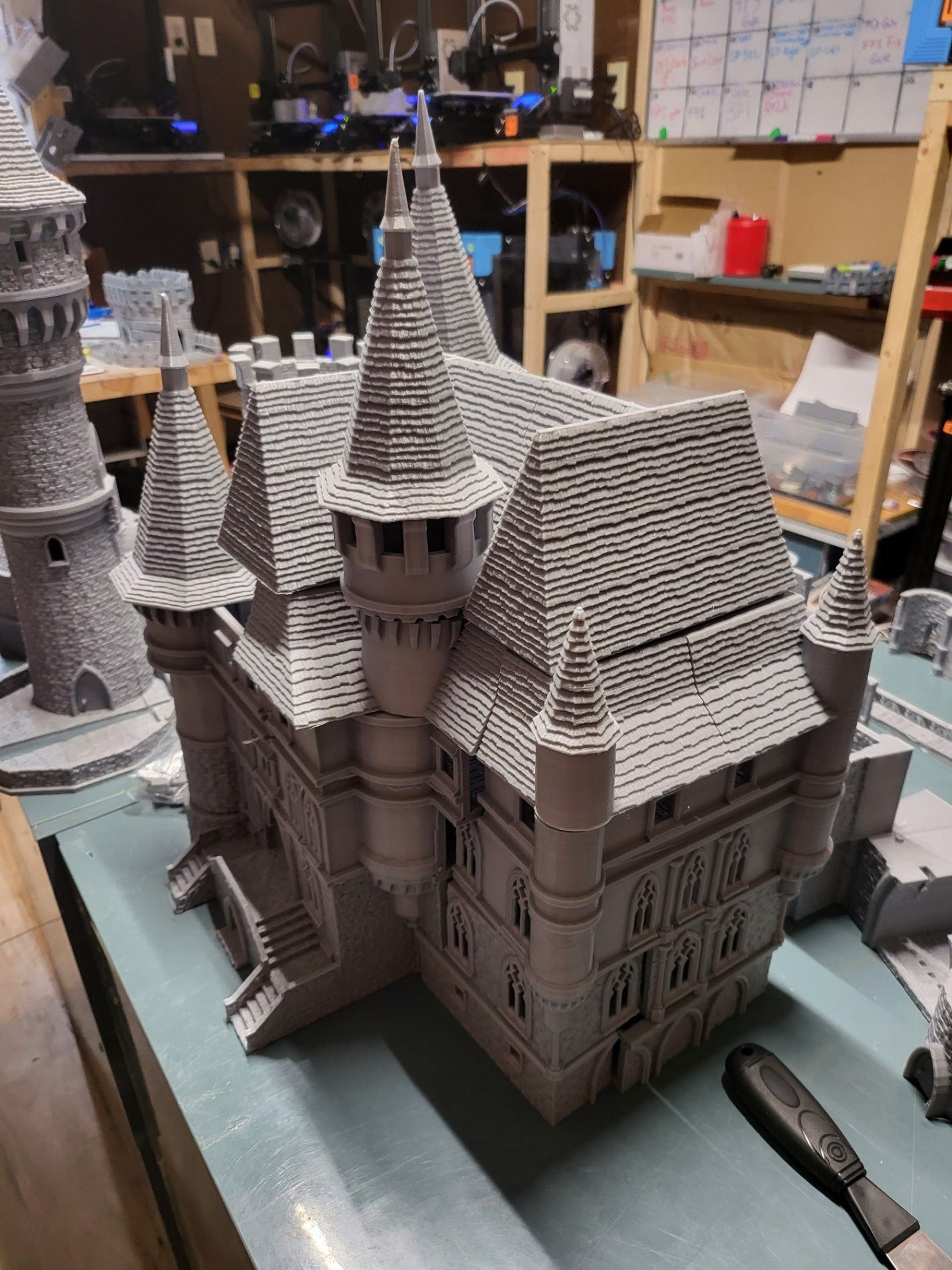 Castle Dracul Manor for tabletop wargaming with detailed multi-level structure, including haunted halls. Basement crypts sold separately. Ideal for gothic adventures in Warhammer, D&D, Pathfinder, and horror-themed games.