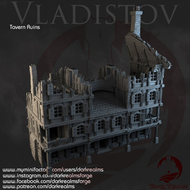 Ruins, Ruin terrain, War Terrain, Tower, Tower Ruins, Arkenfel, Tower or Sorrow, Warhammer, Dungeons and Dragons, Terrain Gift, Tabletop Terrain, curse of strahd, vampire town