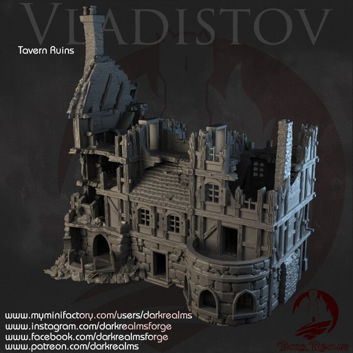 Ruins, Ruin terrain, War Terrain, Tower, Tower Ruins, Arkenfel, Tower or Sorrow, Warhammer, Dungeons and Dragons, Terrain Gift, Tabletop Terrain, curse of strahd, vampire town