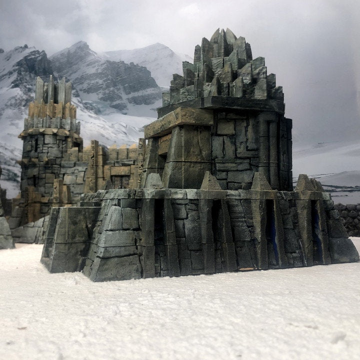 underdark, dark elf, elf, mountain hall, mountain keep, keep, tower castle, tower keep, dungeons and dragons, dnd terrain, wargaming, ruin, fantasy, tabletop games, tabletop terrain, dark keep, dark castle