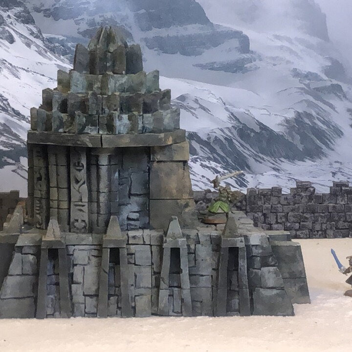 underdark, dark elf, elf, mountain hall, mountain keep, keep, tower castle, tower keep, dungeons and dragons, dnd terrain, wargaming, ruin, fantasy, tabletop games, tabletop terrain, dark keep, dark castle