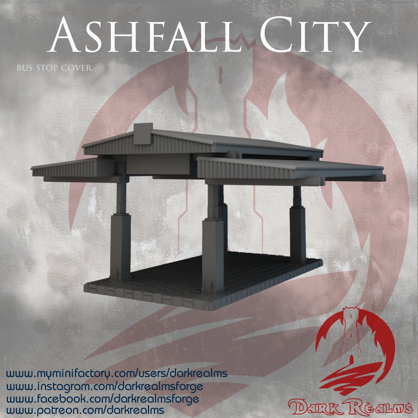 Ashfall City Bus Stop, Bus Cover, Bus Stop, wargaming