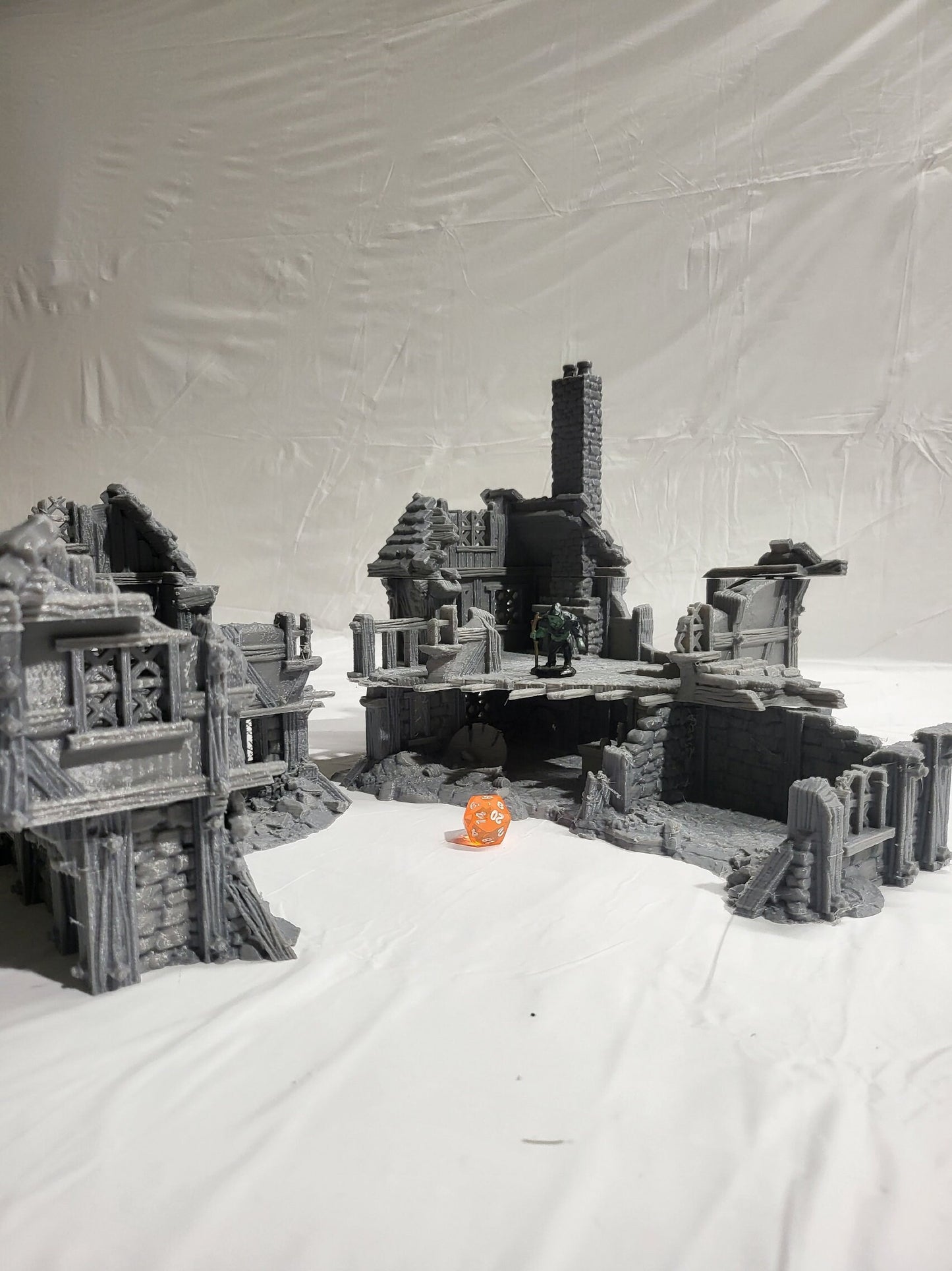 Tabletop Terrain, Mordheim, D&D, Pirate, Tower, Ruin, Ruined, houses, Tabletop, Fantasy Terrain, Town Set, Town and Market, Mordheim Set, Wargaming, Dungeons and Dragons, Lord of the rings, RPG Set, Village Set, building set, small town, Market, town