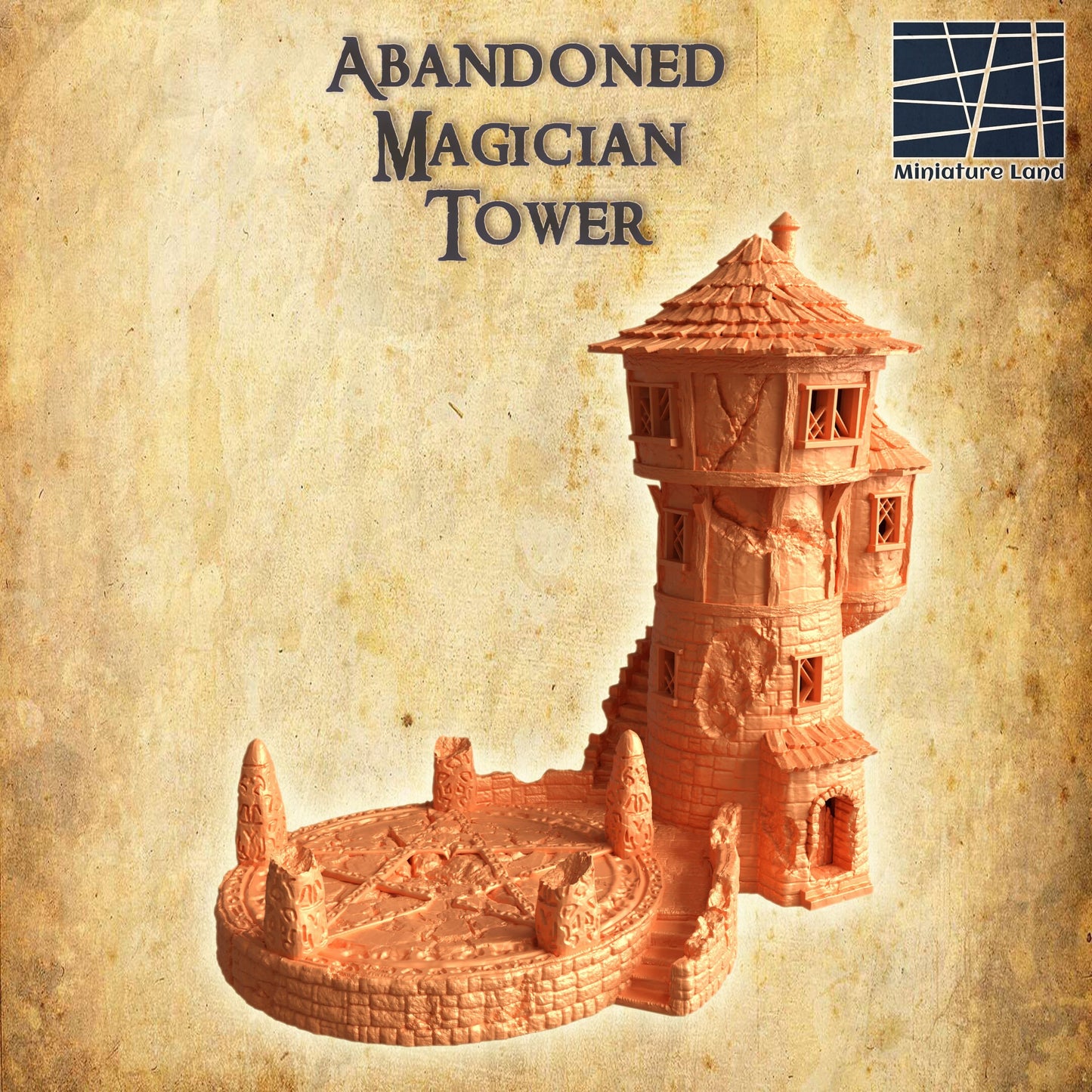 Ruined Mage Tower, Ruined Tower, Magician Ruin, Tabletop Terrain, Gaming Miniature, Tabletop Scenery