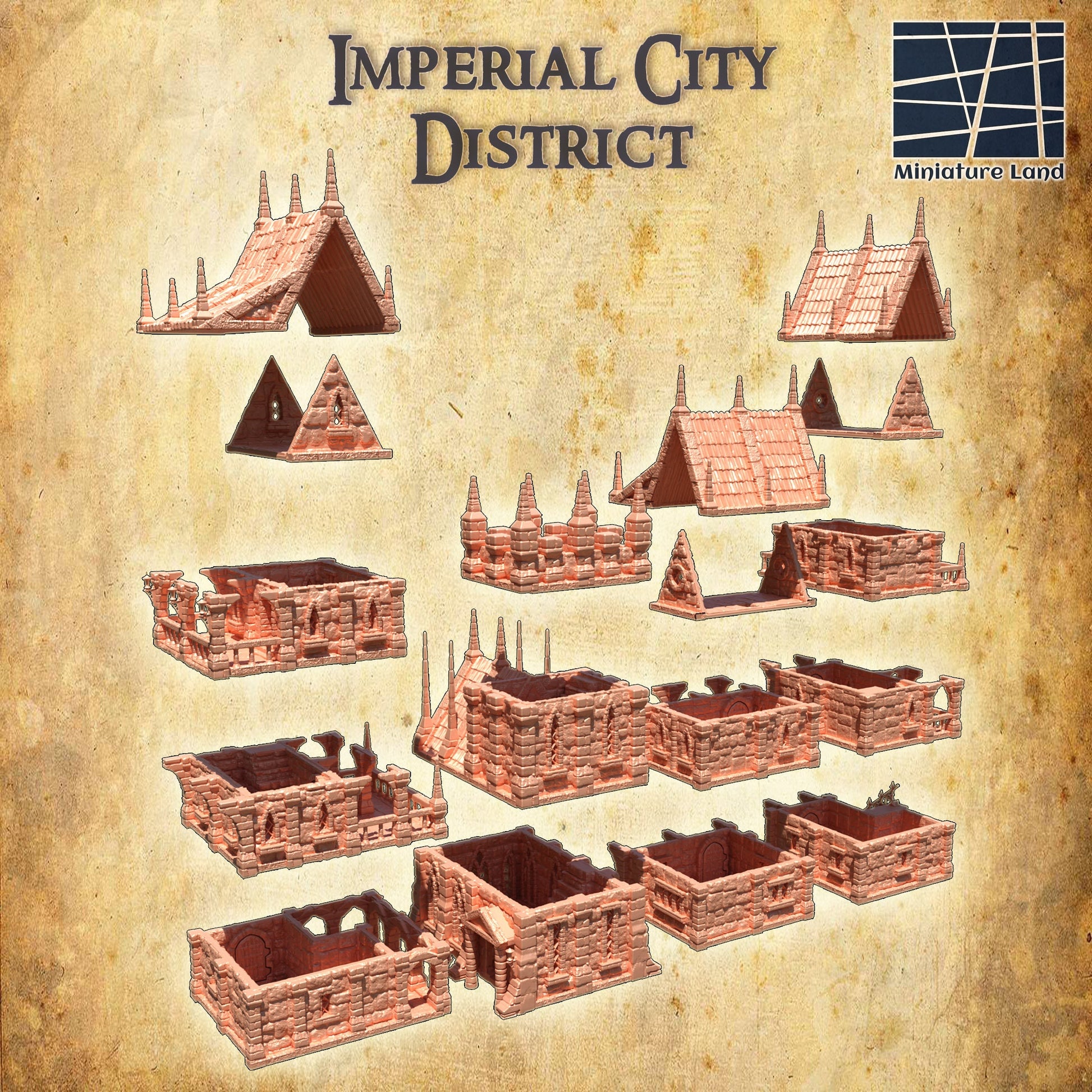 Imperial City District, 28mm, Imperial City, City, The king, Dnd Terrain, Tabletop Castle. castle city