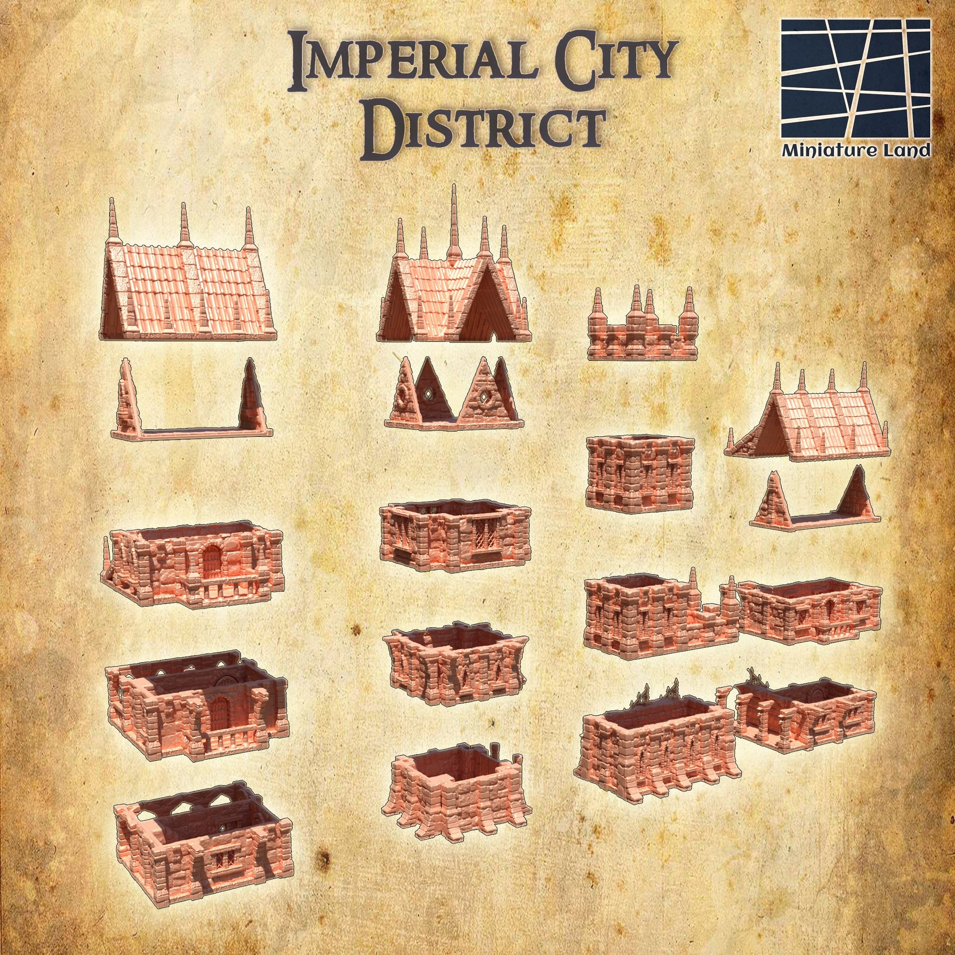 Imperial City District, 28mm, Imperial City, City, The king, Dnd Terrain, Tabletop Castle. castle city