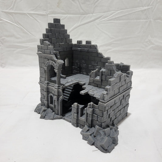 City Building 1 Ruins, Arkenfel House 1 Ruins, Osgiliath 1 Ruins, Warhammer, Dungeons and Dragons, 28mm Terrain, warhammer terrain