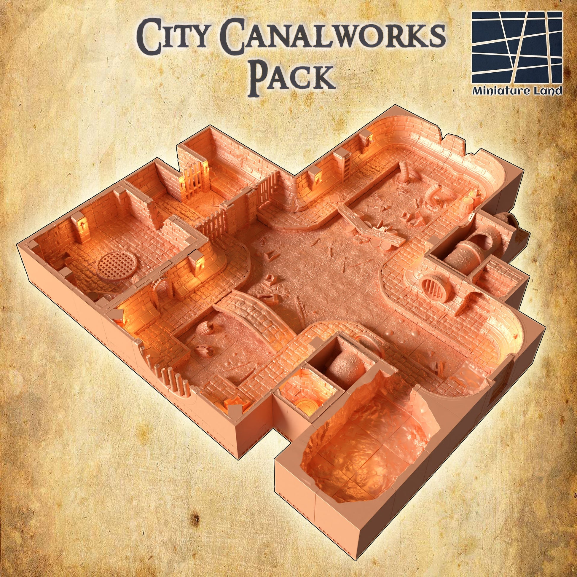 Modular City Canal works, sewer system, underground terrain