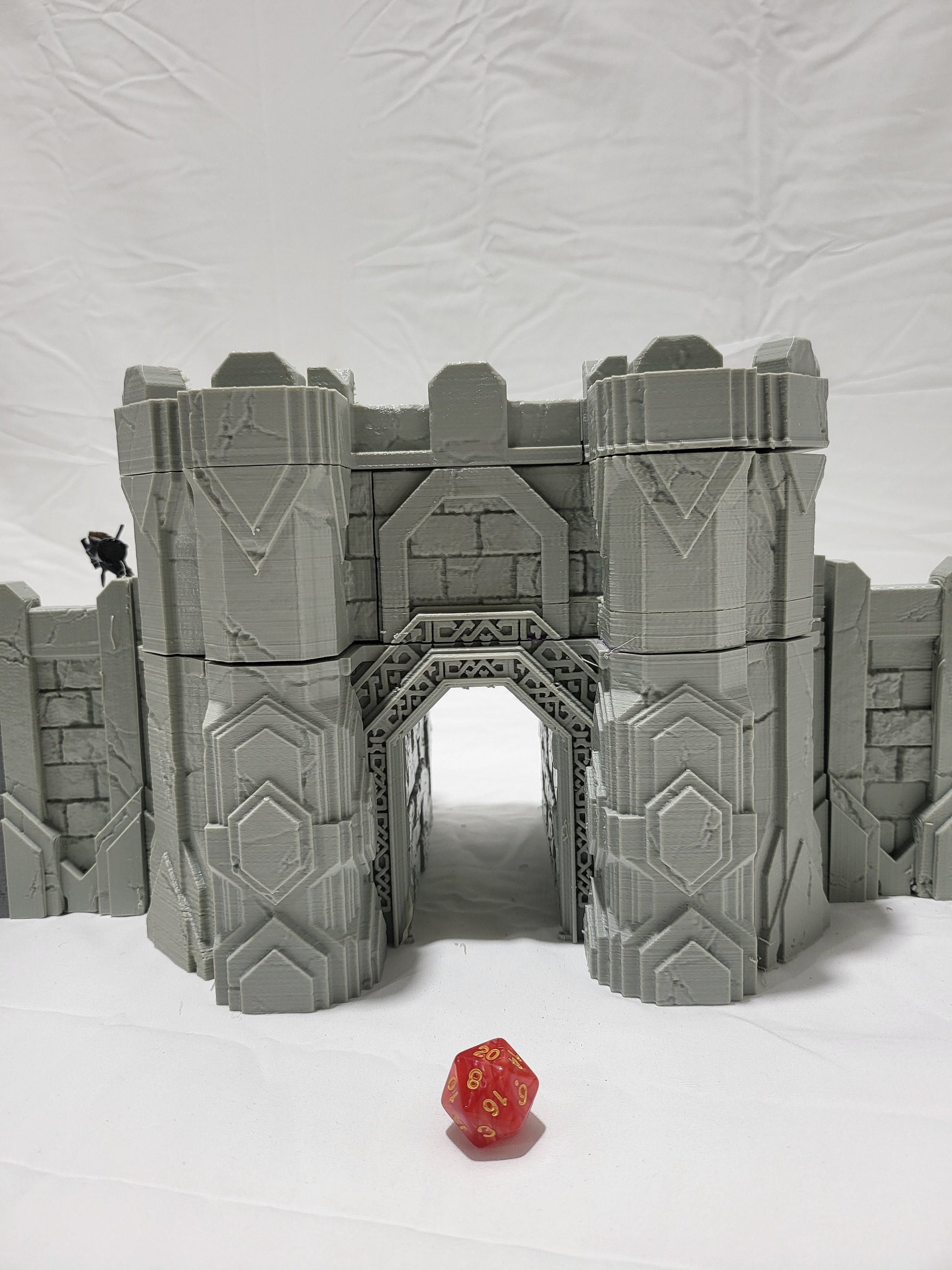 Dwarf, Walls, Kir Badur, Erraborn, eraborn, dwarven, dwarf gate, dwarvengate, dwarf walls, tabletop terrain, tabletop wall, tabletop, lookout tower, tower, lookout, watchtower, terrain, dnd terrain, ruins, tabletop ruins, tabletop tower, orc tower