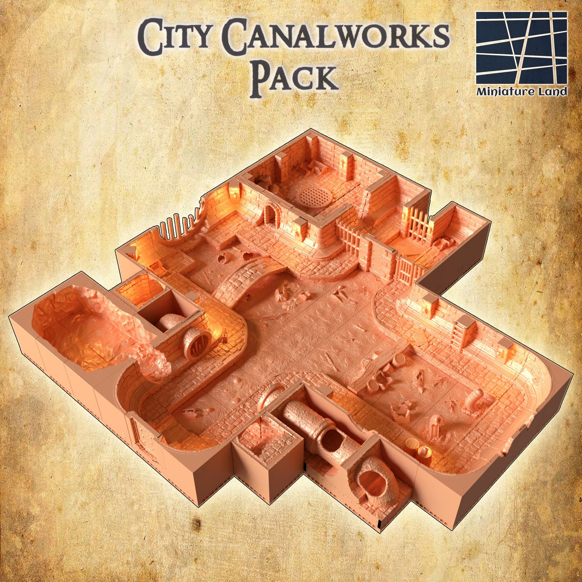 Modular City Canal works, sewer system, underground terrain