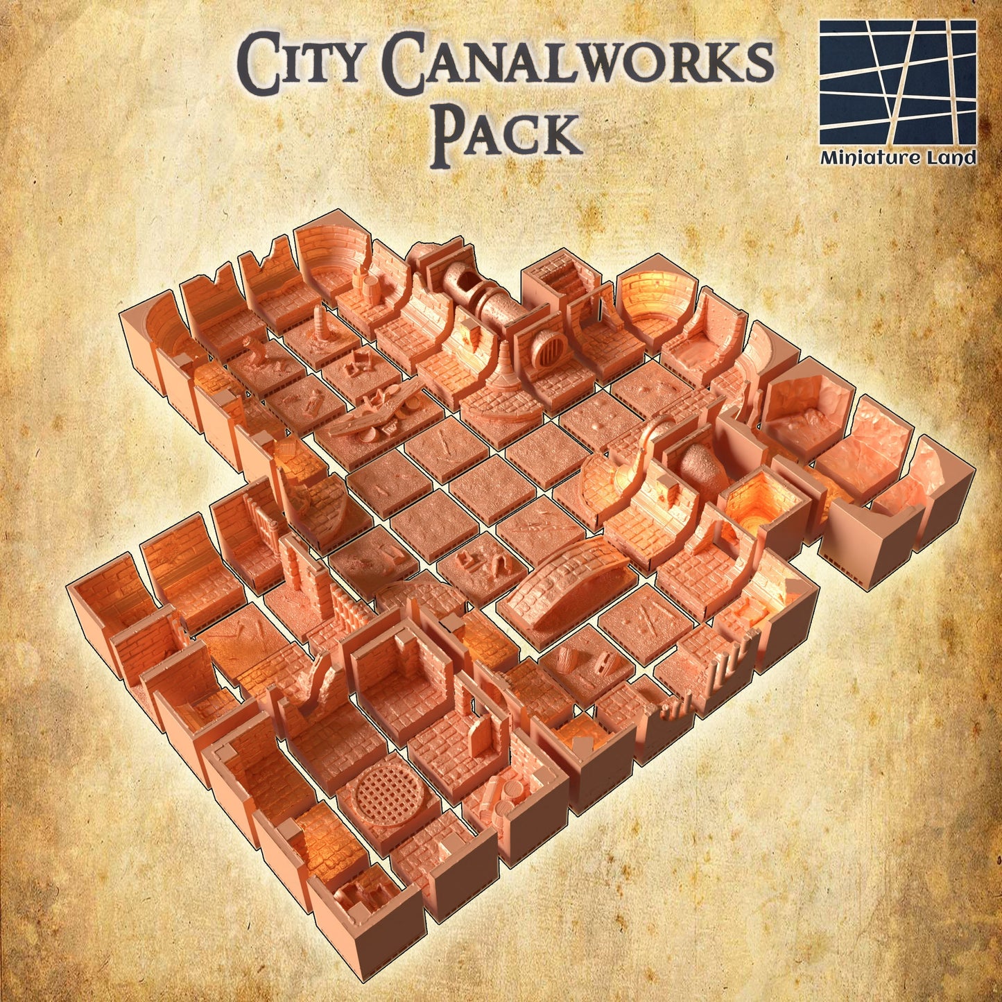 Modular City Canal works, sewer system, underground terrain