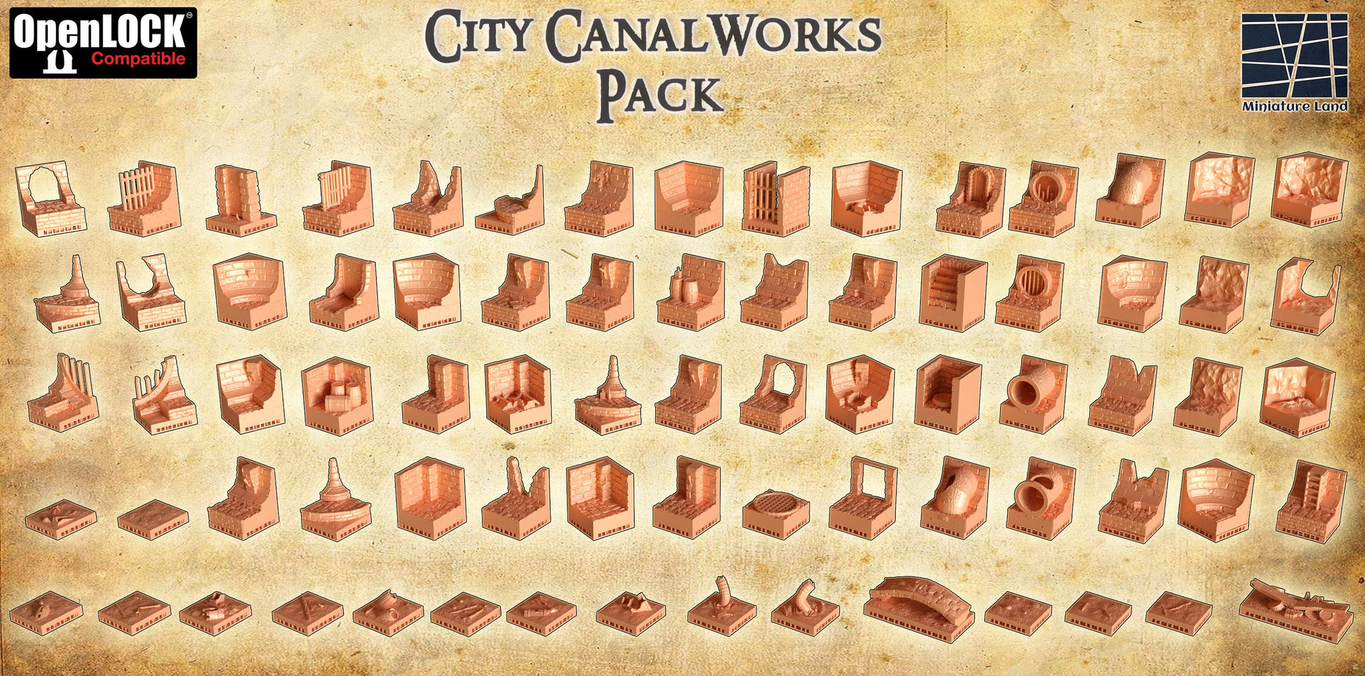 Modular City Canal works, sewer system, underground terrain