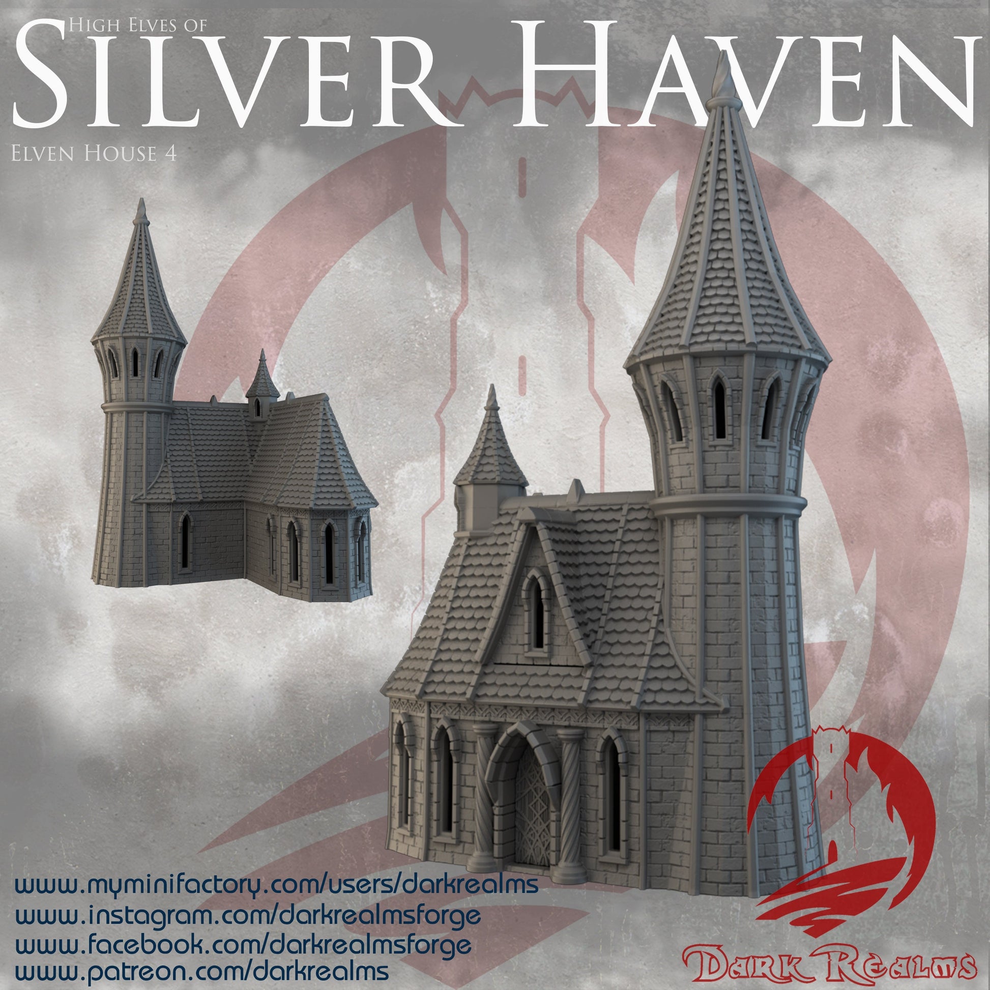 DnD Miniature, 40k Terrain, Train Terrain, Tabletop Town, Tabletop Game, Dnd Table, DND Terrain, DND Miniatures, gaming terrain, 28mm Castle, 28mm Terrain, warhammer, time keeper, Silver Haven, Elven River City