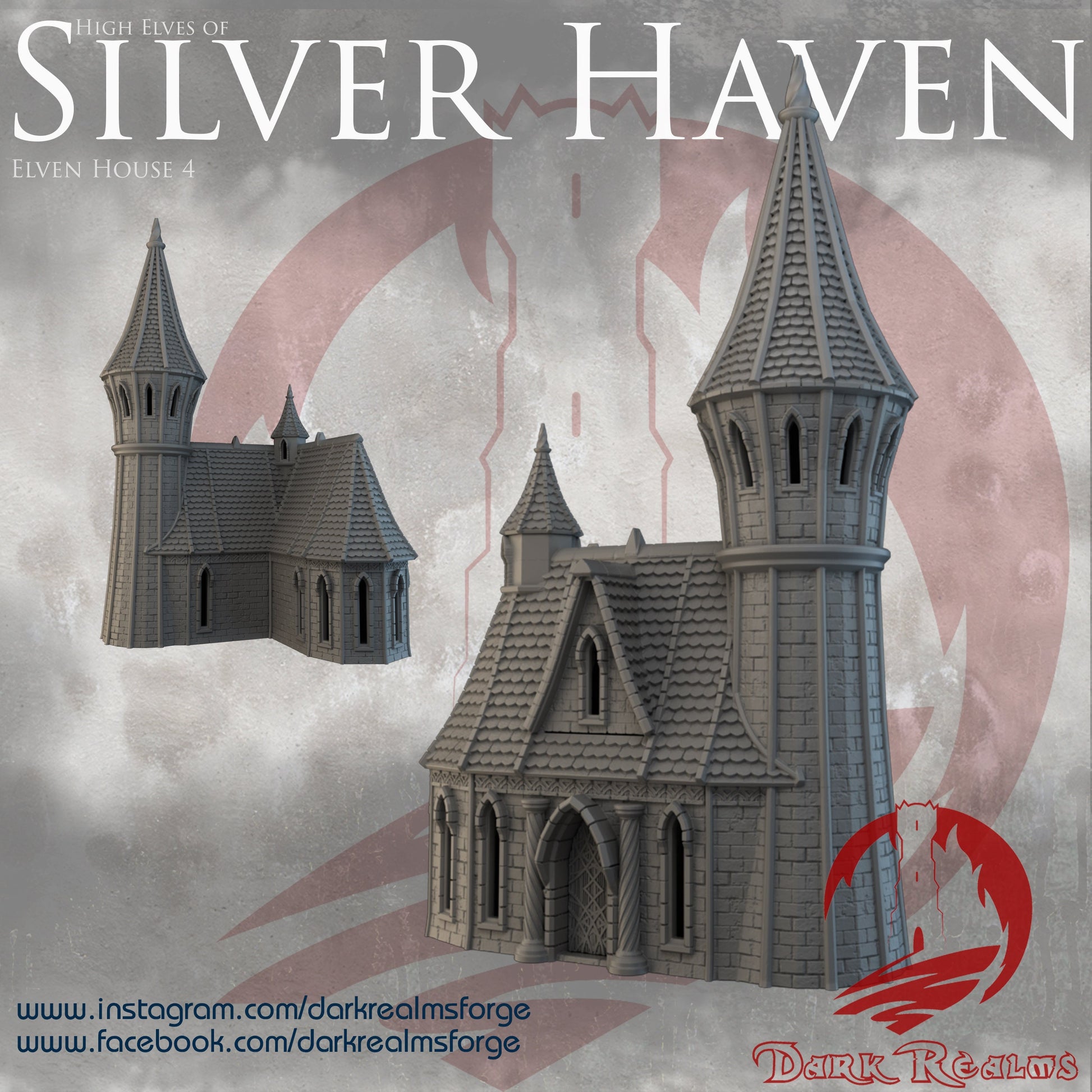 DnD Miniature, 40k Terrain, Train Terrain, Tabletop Town, Tabletop Game, Dnd Table, DND Terrain, DND Miniatures, gaming terrain, 28mm Castle, 28mm Terrain, warhammer, time keeper, Silver Haven, Elven River City