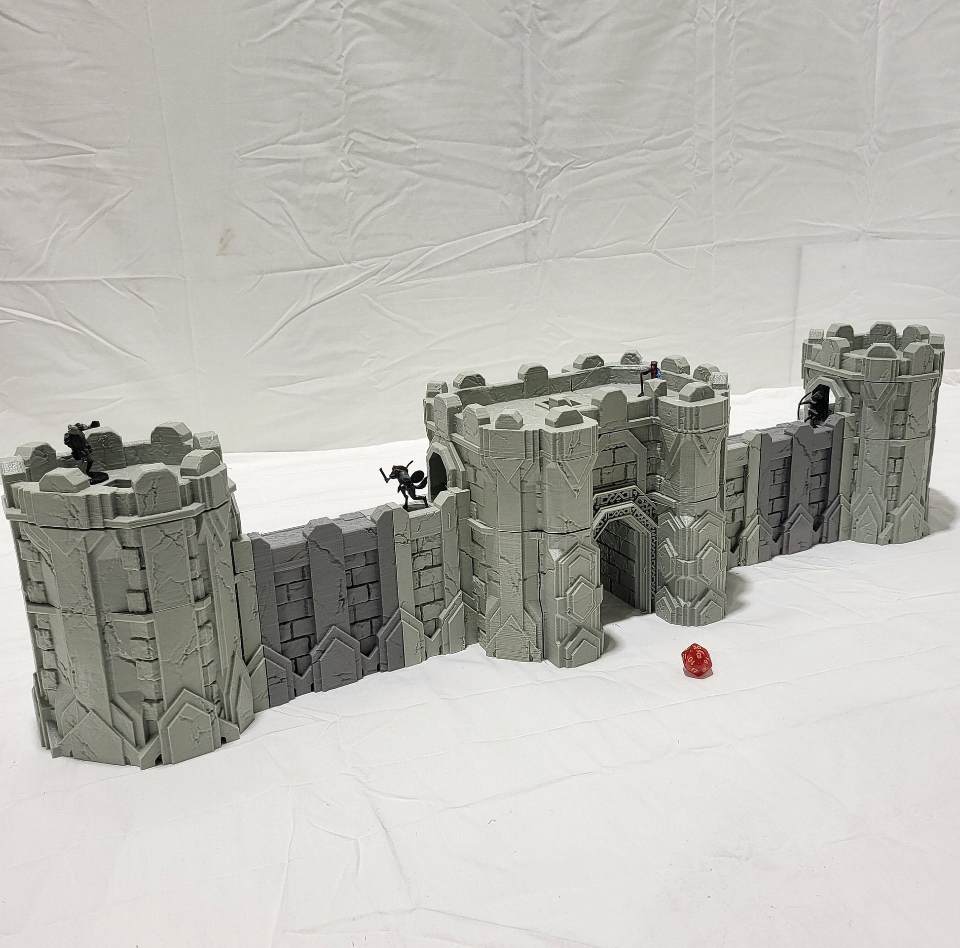 Dwarf, Walls, Kir Badur, Erraborn, eraborn, dwarven, dwarf gate, dwarvengate, dwarf walls, tabletop terrain, tabletop wall, tabletop, lookout tower, tower, lookout, watchtower, terrain, dnd terrain, ruins, tabletop ruins, tabletop tower, orc tower