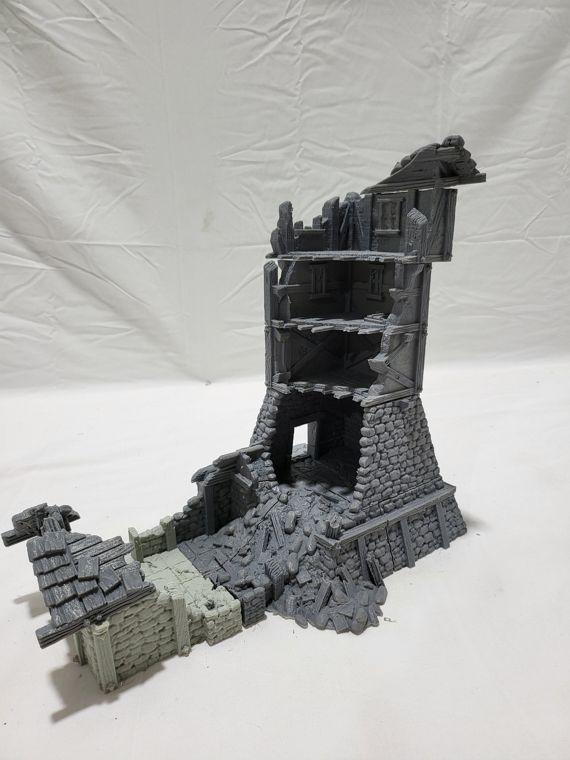 Tabletop Terrain, Mordheim, D&D, Pirate, Tower, Ruin, Ruined, houses, Tabletop, Fantasy Terrain, Town Set, Town and Market, Mordheim Set, Wargaming, Dungeons and Dragons, Lord of the rings, RPG Set, Village Set, building set, small town, Market, town