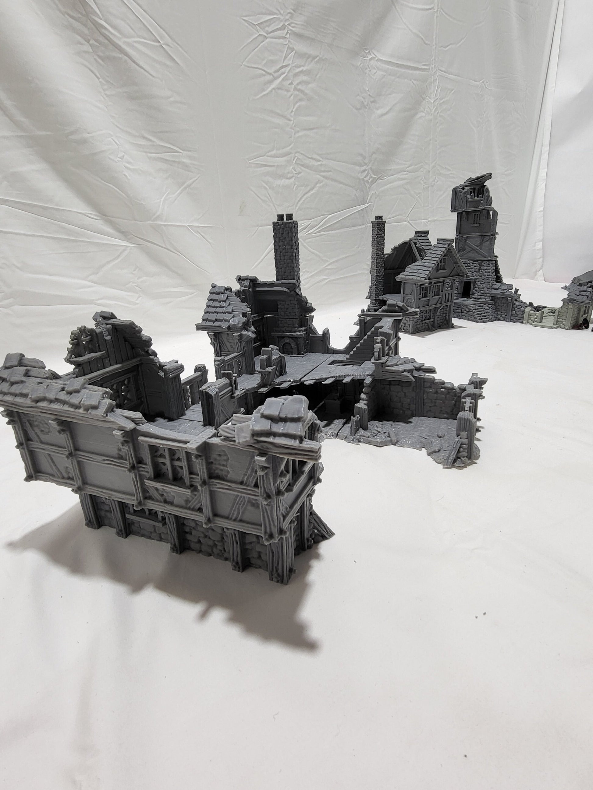 Tabletop Terrain, Mordheim, D&D, Pirate, Tower, Ruin, Ruined, houses, Tabletop, Fantasy Terrain, Town Set, Town and Market, Mordheim Set, Wargaming, Dungeons and Dragons, Lord of the rings, RPG Set, Village Set, building set, small town, Market, town