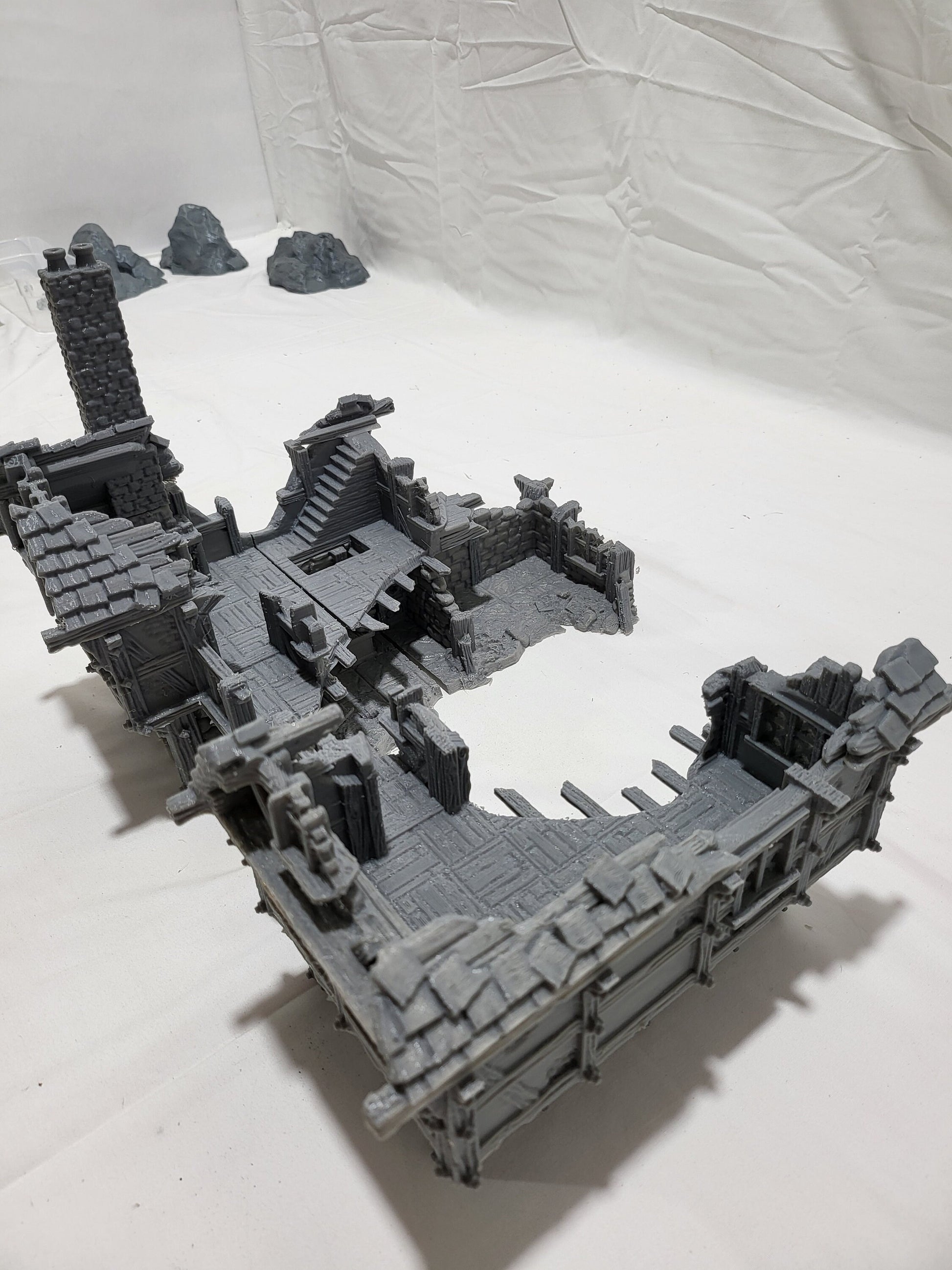 Tabletop Terrain, Mordheim, D&D, Pirate, Tower, Ruin, Ruined, houses, Tabletop, Fantasy Terrain, Town Set, Town and Market, Mordheim Set, Wargaming, Dungeons and Dragons, Lord of the rings, RPG Set, Village Set, building set, small town, Market, town