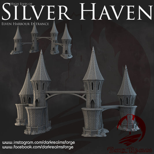 DnD Miniature, 40k Terrain, Train Terrain, Tabletop Town, Tabletop Game, Dnd Table, DND Terrain, DND Miniatures, gaming terrain, 28mm Castle, 28mm Terrain, warhammer, time keeper, Silver Haven, Elven River City