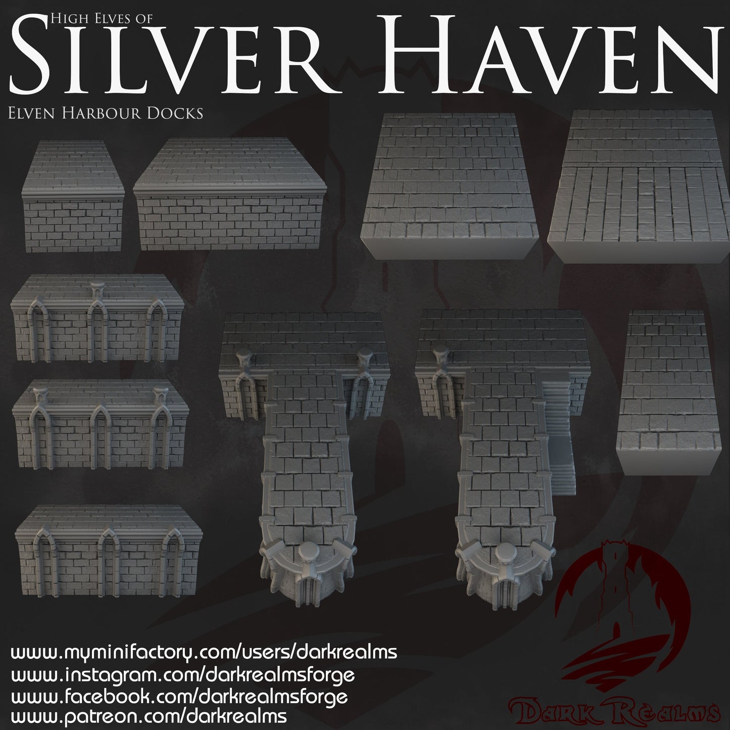 DnD Miniature, 40k Terrain, Train Terrain, Tabletop Town, Tabletop Game, Dnd Table, DND Terrain, DND Miniatures, gaming terrain, 28mm Castle, 28mm Terrain, warhammer, time keeper, Silver Haven, Elven River City,Modular Dock, Elf, Dock, Docks, Boats