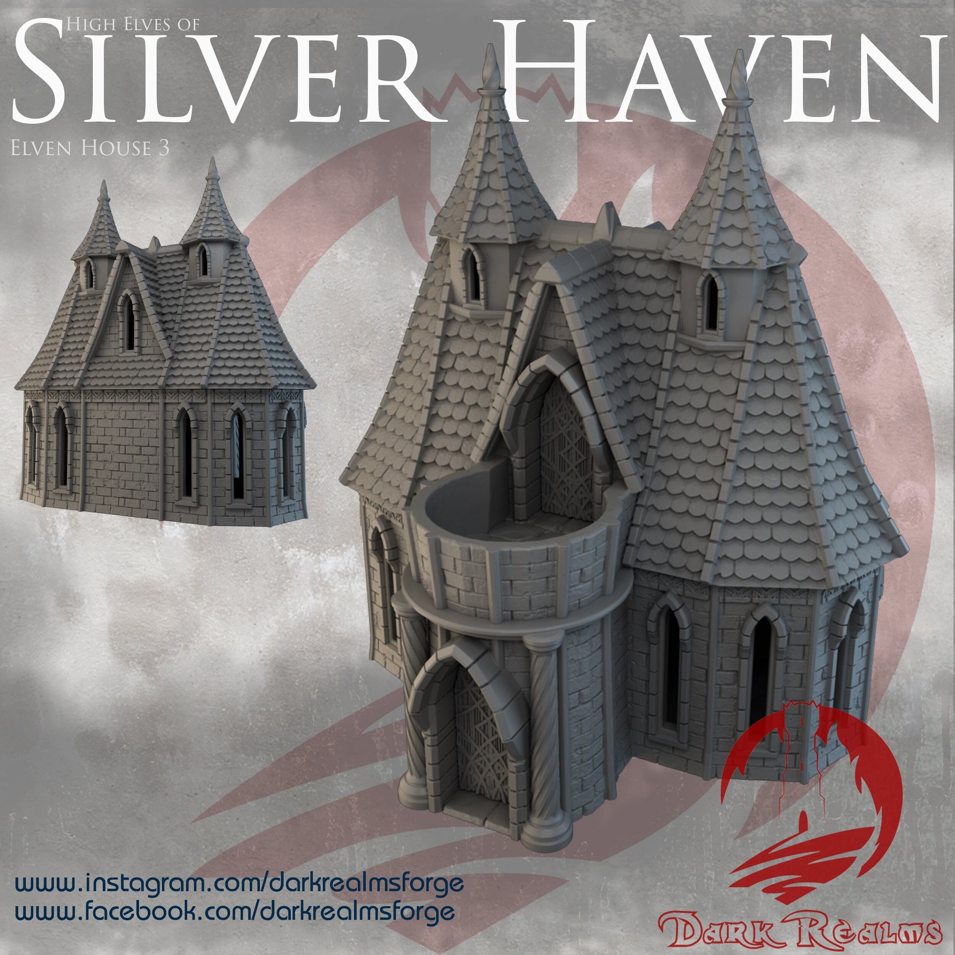 DnD Miniature, 40k Terrain, Train Terrain, Tabletop Town, Tabletop Game, Dnd Table, DND Terrain, DND Miniatures, gaming terrain, 28mm Castle, 28mm Terrain, warhammer, time keeper, Silver Haven, Elven River City