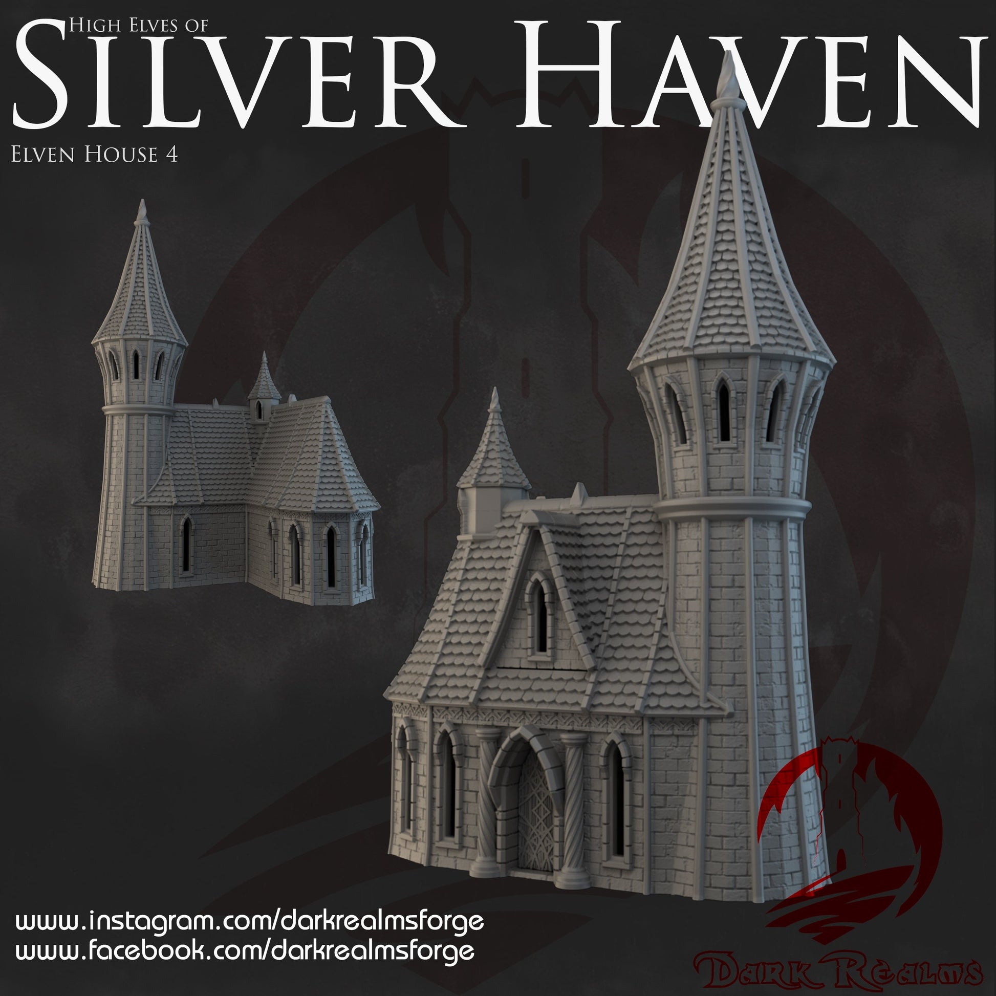 DnD Miniature, 40k Terrain, Train Terrain, Tabletop Town, Tabletop Game, Dnd Table, DND Terrain, DND Miniatures, gaming terrain, 28mm Castle, 28mm Terrain, warhammer, time keeper, Silver Haven, Elven River City