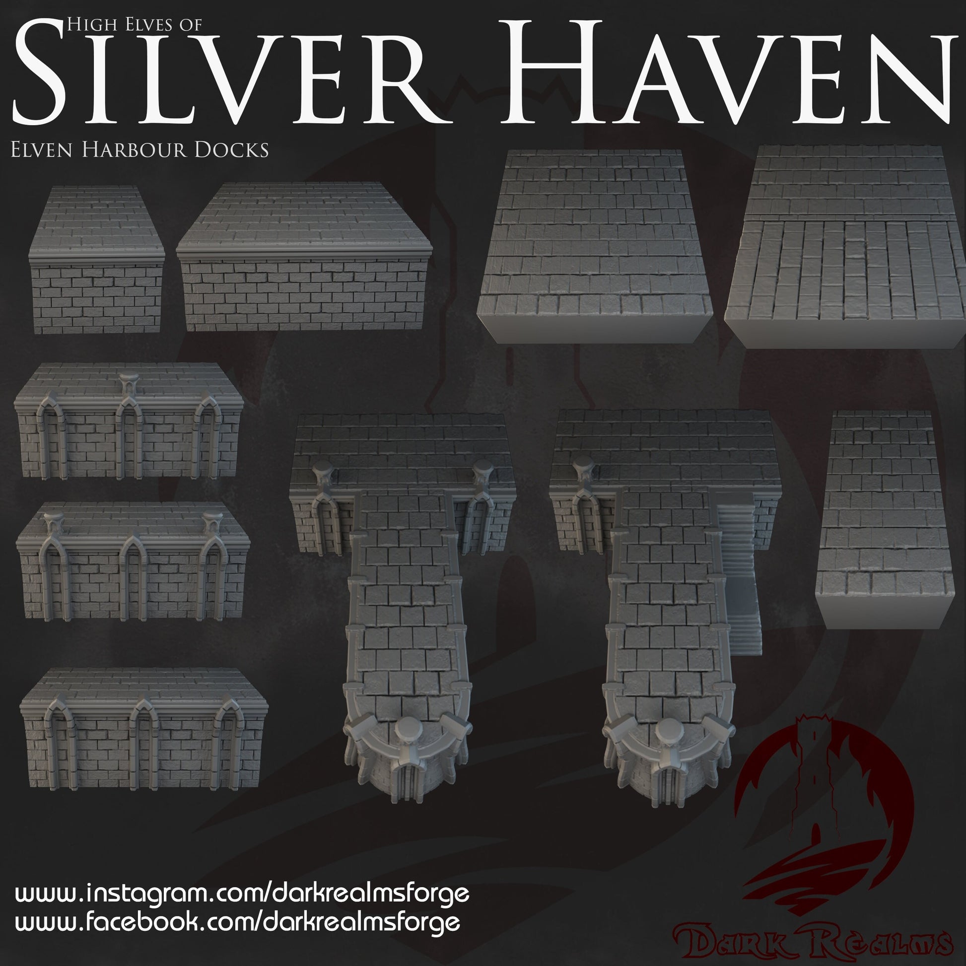 DnD Miniature, 40k Terrain, Train Terrain, Tabletop Town, Tabletop Game, Dnd Table, DND Terrain, DND Miniatures, gaming terrain, 28mm Castle, 28mm Terrain, warhammer, time keeper, Silver Haven, Elven River City,Modular Dock, Elf, Dock, Docks, Boats