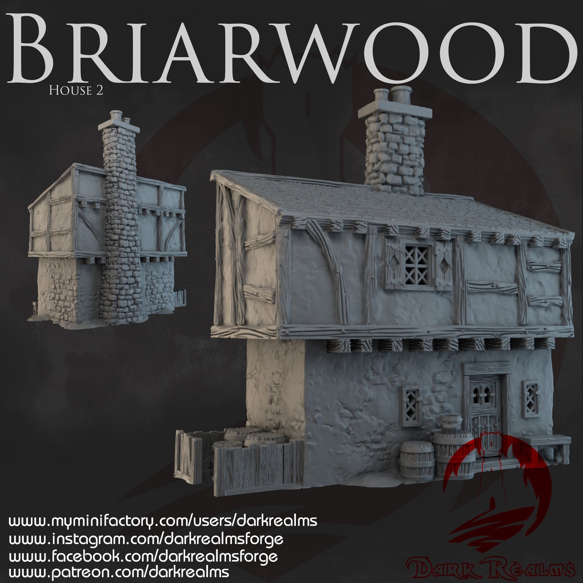 DnD Miniature, 40k Terrain, Train Terrain, Tabletop Town, Tabletop Game, Dnd Table, DND Terrain, DND Miniatures, gaming terrain, 28mm Terrain, Briarwood, Gate and walls, gatehouse, gate, walls, dnd