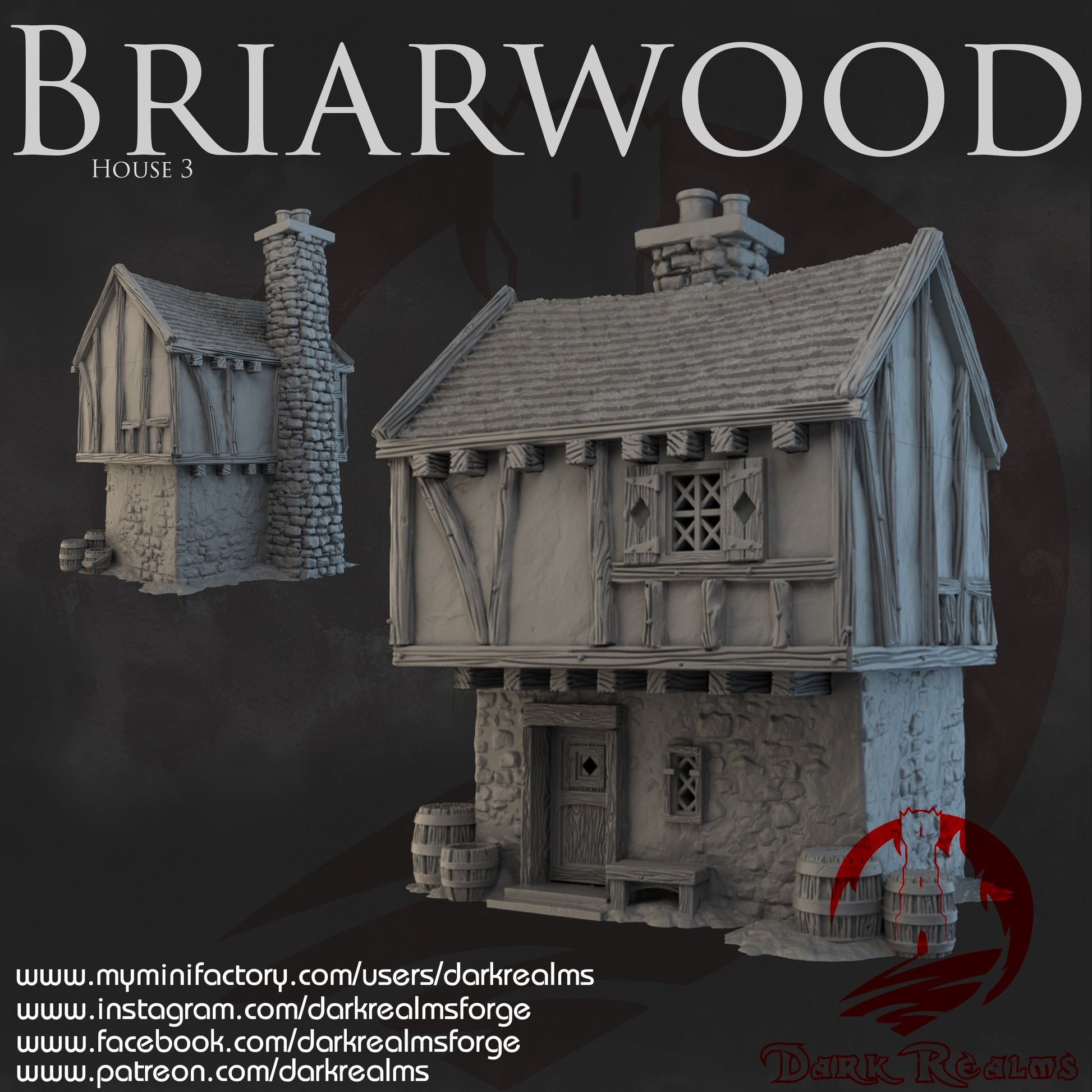 DnD Miniature, 40k Terrain, Train Terrain, Tabletop Town, Tabletop Game, Dnd Table, DND Terrain, DND Miniatures, gaming terrain, 28mm Terrain, Briarwood, Gate and walls, gatehouse, gate, walls, dnd