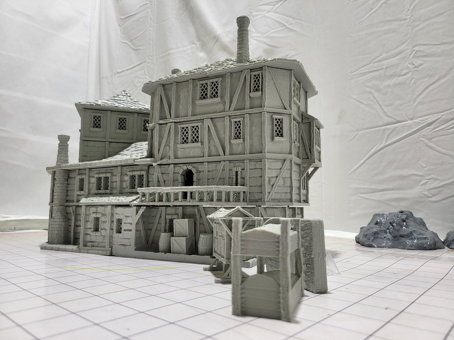 Curse of Strahd, Ravenloft, Christmas, Castle Terrain, wargaming, Dungeons and Dragons, miniatures, 3D printed, Fantasy Inn, Fantasy Terrain, RPG Terrain, Age of Sigmar, Fantasy Village, Tabletop, Tabletop terrain, Tabletop RPG, Buildings