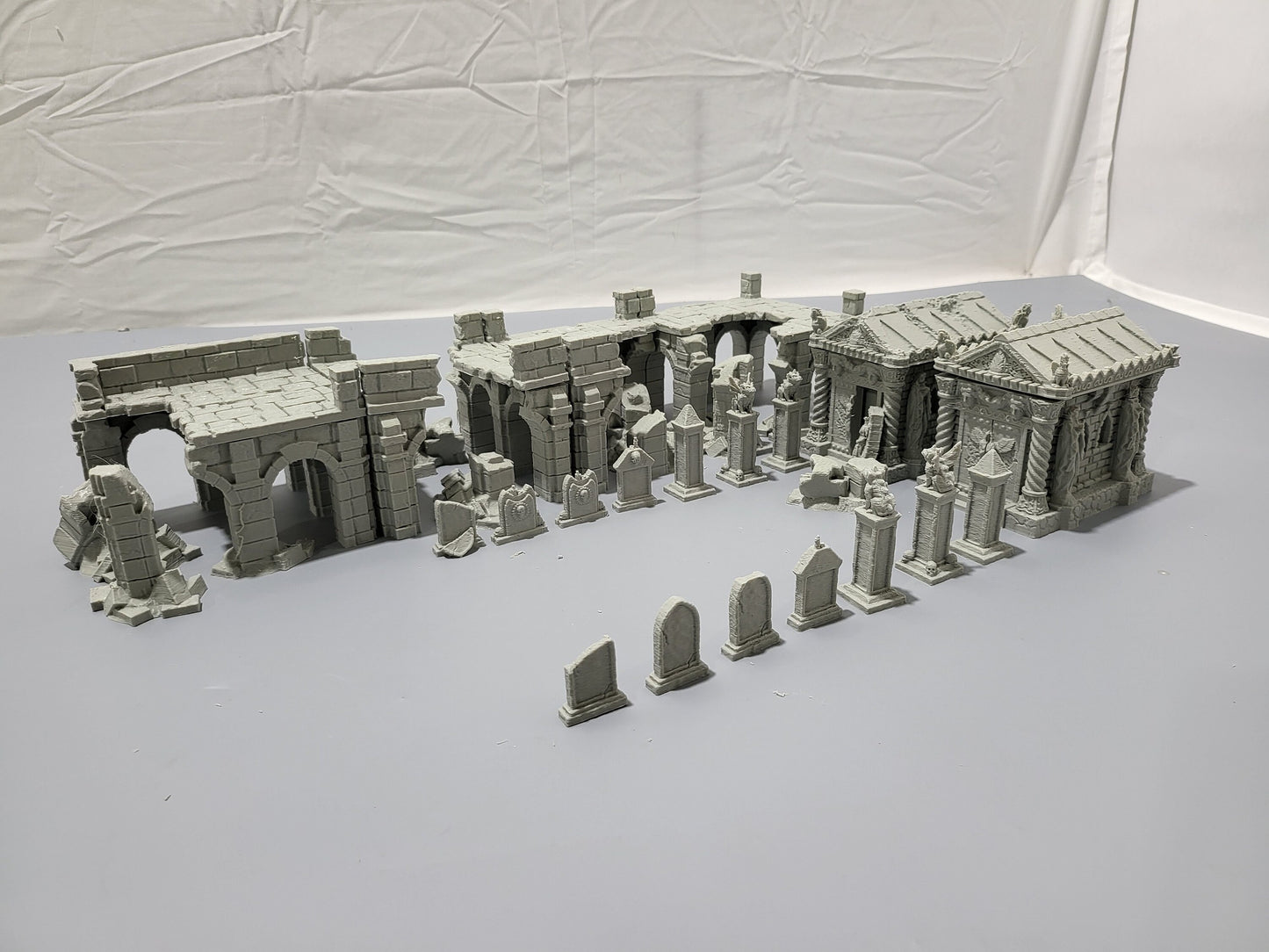 Halloween, Spooky Adventure, Tabletop Tomb, Tomb, Bundle, Walkways, Tombstones, Tombs, Mausoleum, DND, DNd Terrain, tabletop terrain, terrain, ruins, ruined terrain, ruin, tabletop, campaign, dnd miniature, miniature, 28mm, play