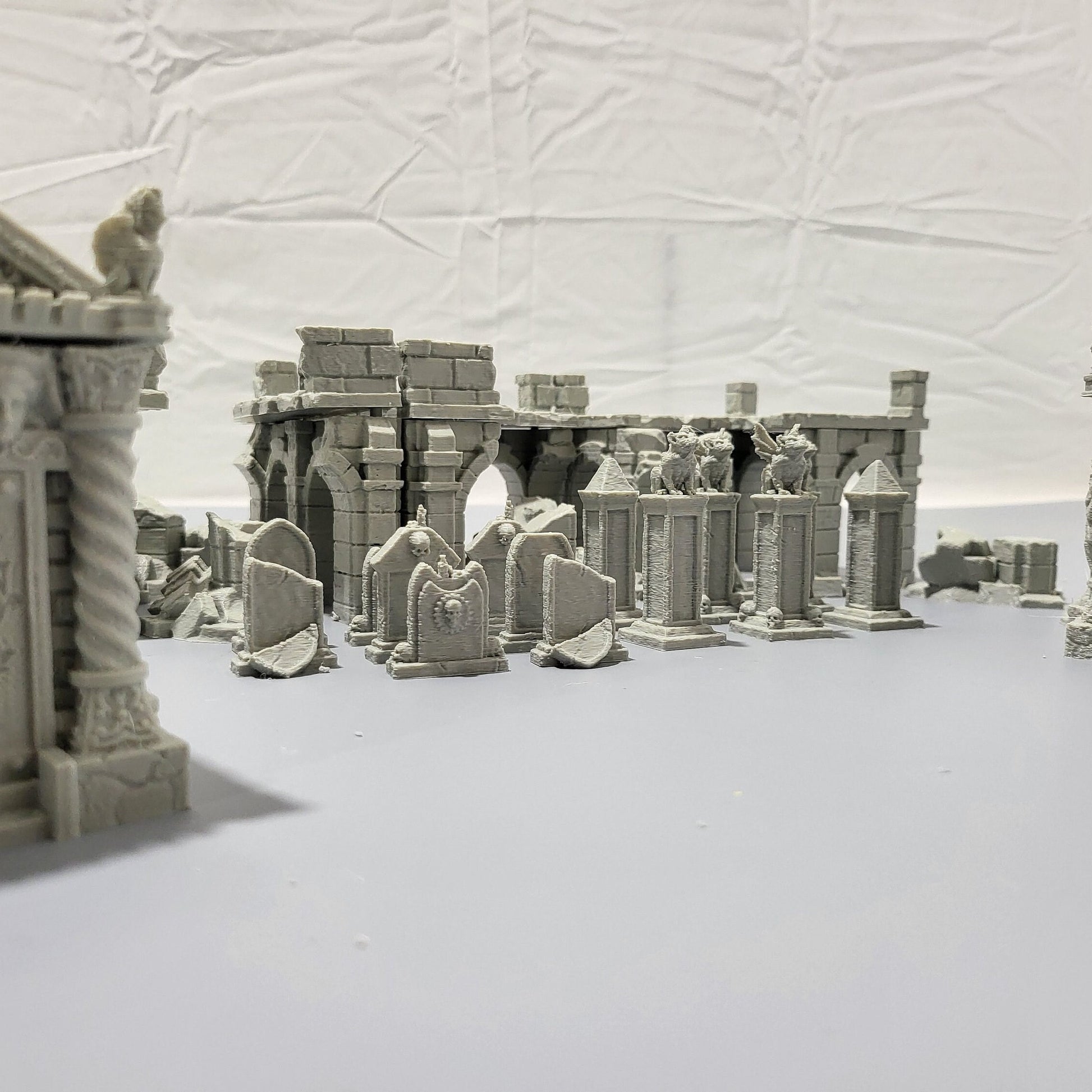 Halloween, Spooky Adventure, Tabletop Tomb, Tomb, Bundle, Walkways, Tombstones, Tombs, Mausoleum, DND, DNd Terrain, tabletop terrain, terrain, ruins, ruined terrain, ruin, tabletop, campaign, dnd miniature, miniature, 28mm, play