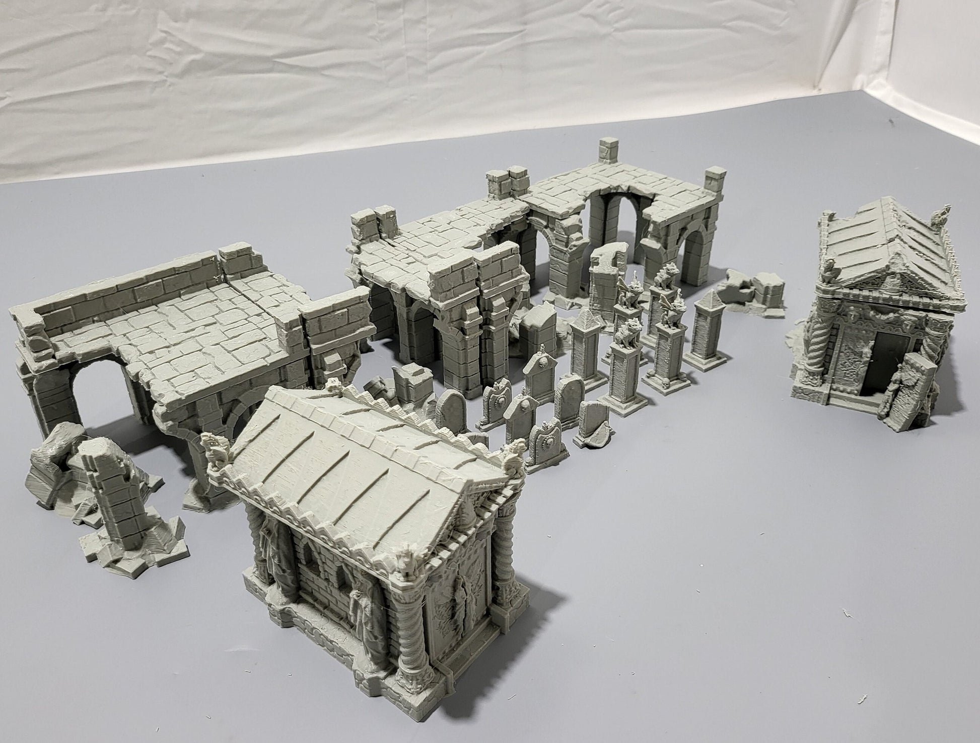 Halloween, Spooky Adventure, Tabletop Tomb, Tomb, Bundle, Walkways, Tombstones, Tombs, Mausoleum, DND, DNd Terrain, tabletop terrain, terrain, ruins, ruined terrain, ruin, tabletop, campaign, dnd miniature, miniature, 28mm, play