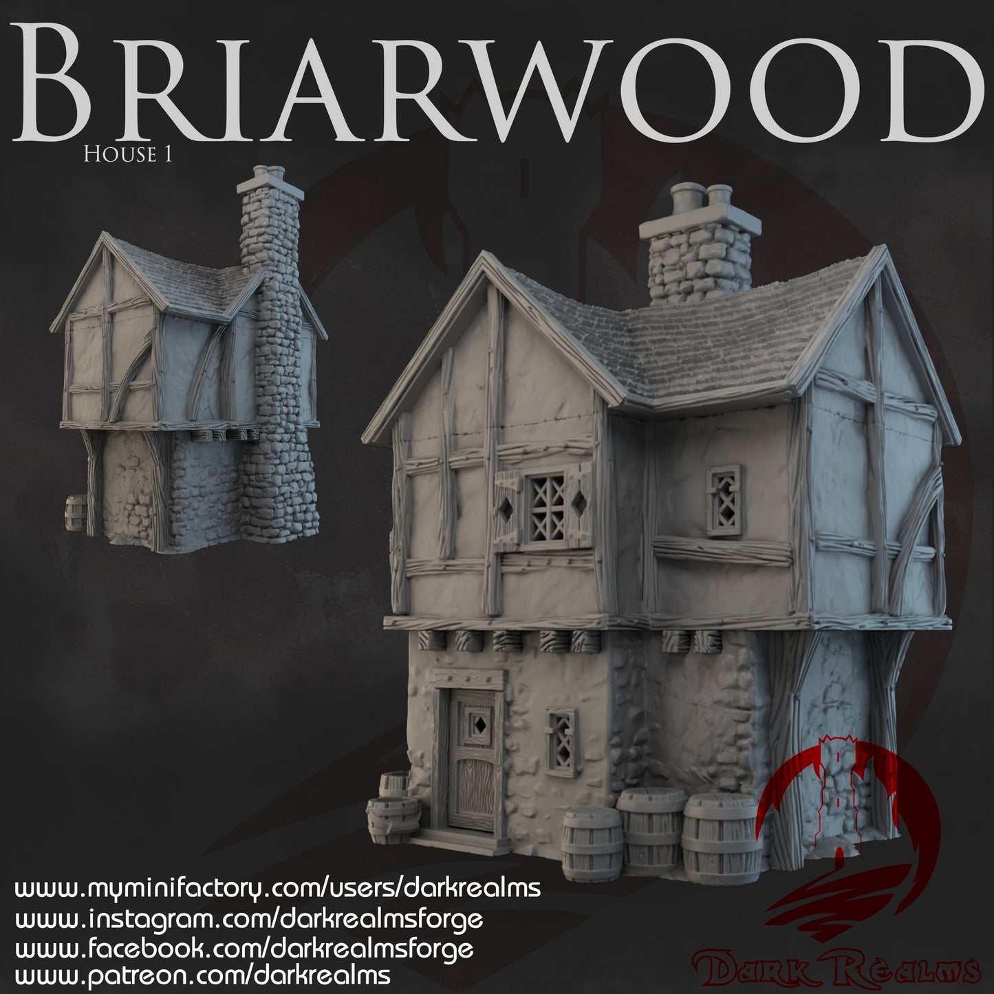 DnD Miniature, 40k Terrain, Train Terrain, Tabletop Town, Tabletop Game, Dnd Table, DND Terrain, DND Miniatures, gaming terrain, 28mm Terrain, Briarwood, Gate and walls, gatehouse, gate, walls, dnd