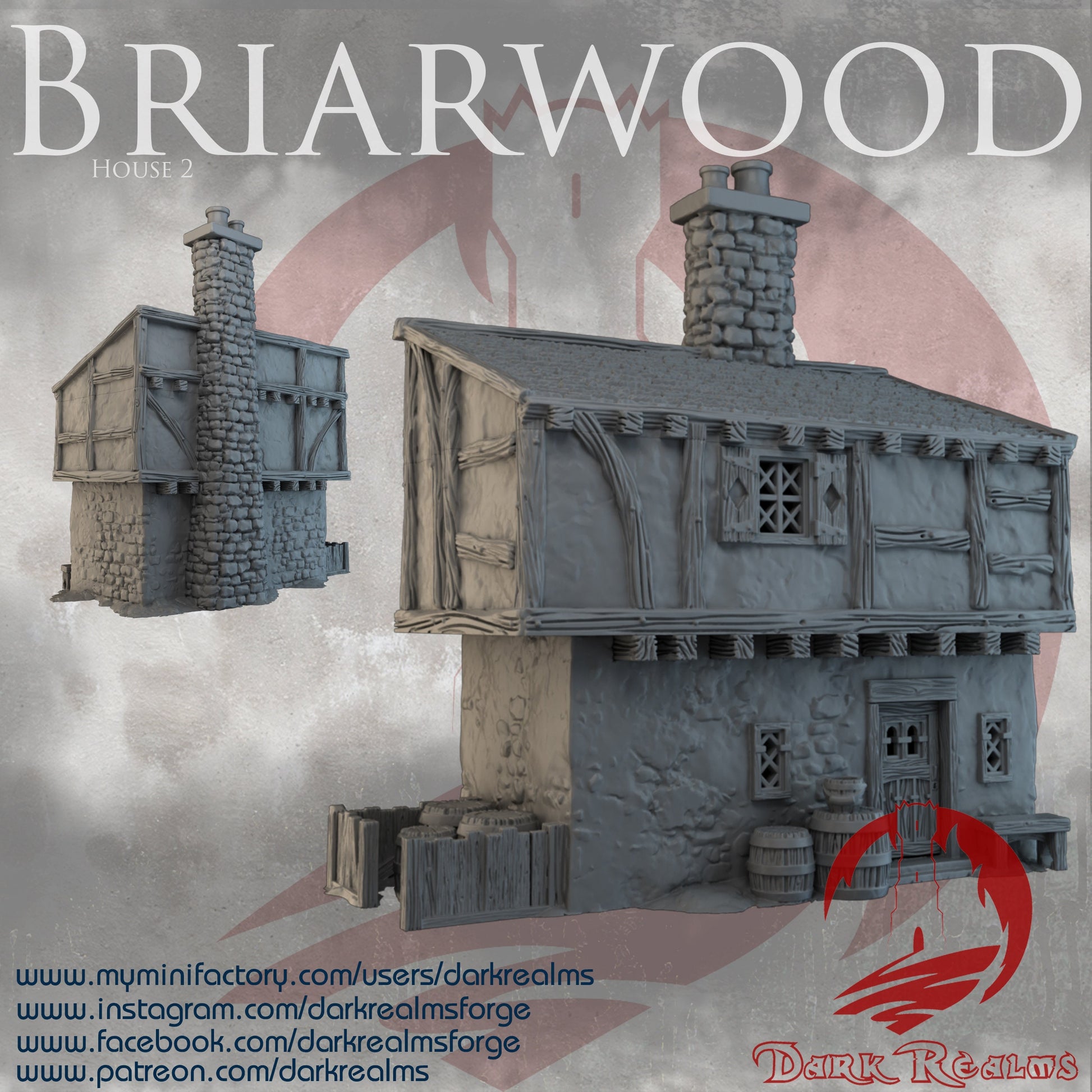 DnD Miniature, 40k Terrain, Train Terrain, Tabletop Town, Tabletop Game, Dnd Table, DND Terrain, DND Miniatures, gaming terrain, 28mm Terrain, Briarwood, Gate and walls, gatehouse, gate, walls, dnd