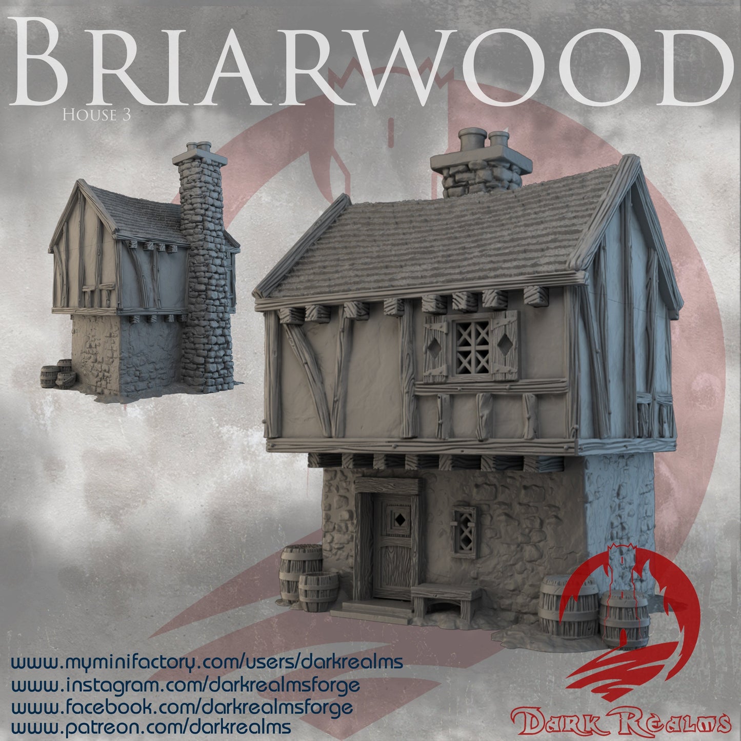 DnD Miniature, 40k Terrain, Train Terrain, Tabletop Town, Tabletop Game, Dnd Table, DND Terrain, DND Miniatures, gaming terrain, 28mm Terrain, Briarwood, Gate and walls, gatehouse, gate, walls, dnd