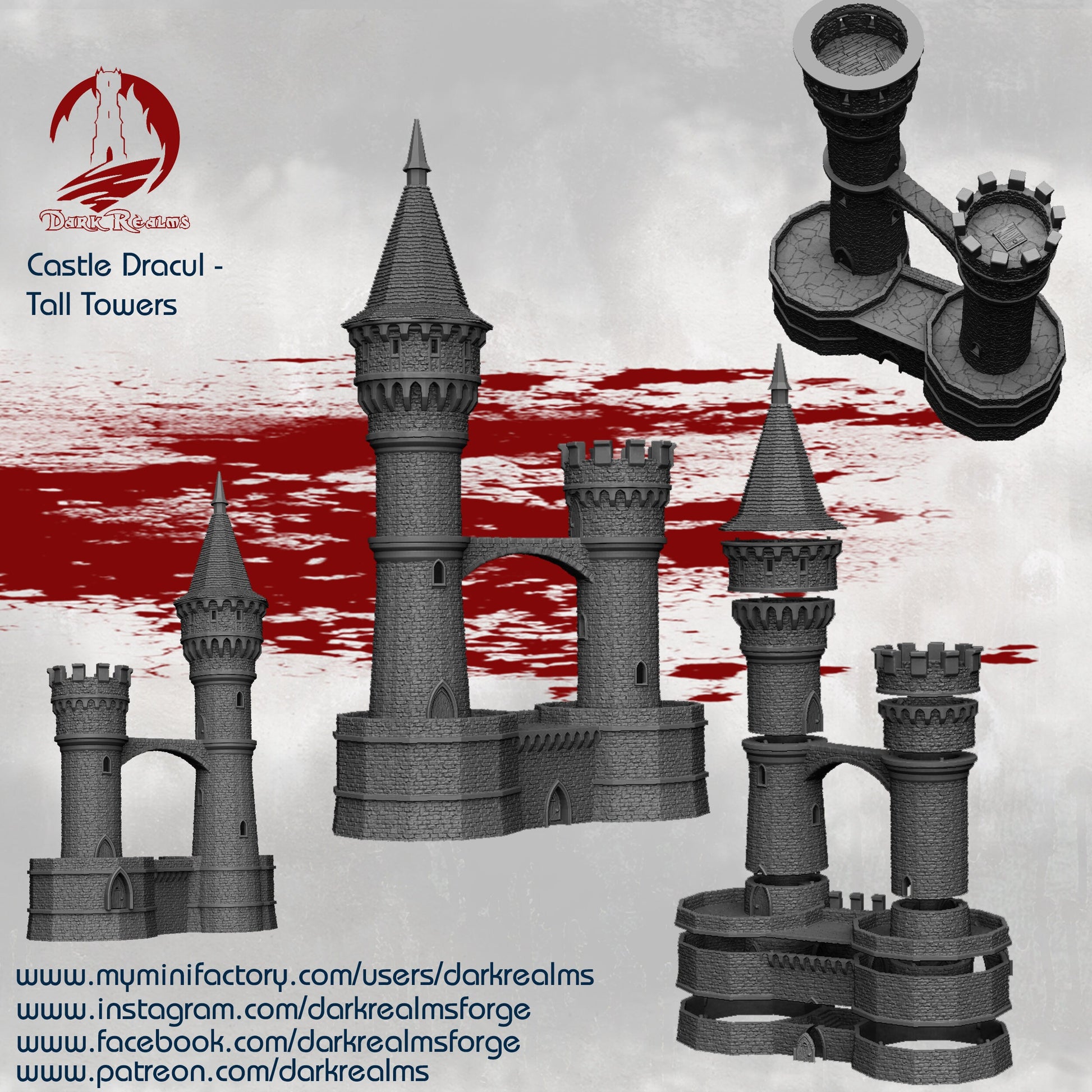 Curse of Strahd, Ravenloft, Christmas, Castle Terrain, wargaming, Dungeons and Dragons, miniatures, 3D printed, Fantasy Inn, Fantasy Terrain, RPG Terrain, Age of Sigmar, Fantasy Village, Tabletop, Tabletop terrain, Tabletop RPG, Buildings