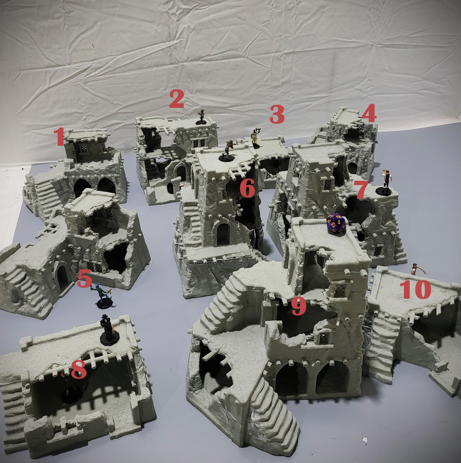 Tabletop RPG Terrain, Desert Ruins, DnD Terrain, Pathfinder Terrain, War Game Terrain, PLA 3D Printed, RPG Scenery, Gaming Miniatures, Desert Campaign, Custom Terrain, Ruined Buildings, Tabletop Scenery, RPG Terrain Set