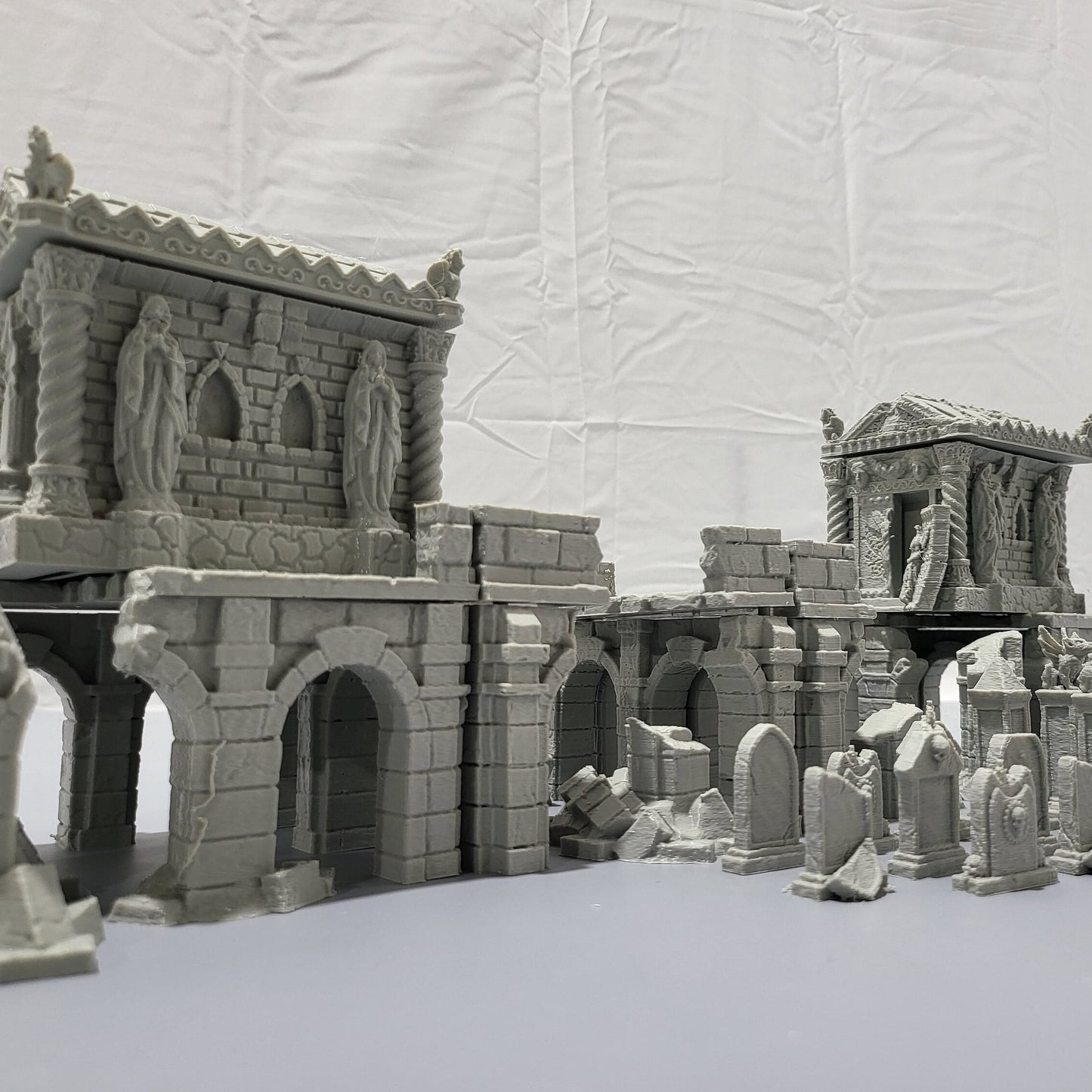 Halloween, Spooky Adventure, Tabletop Tomb, Tomb, Bundle, Walkways, Tombstones, Tombs, Mausoleum, DND, DNd Terrain, tabletop terrain, terrain, ruins, ruined terrain, ruin, tabletop, campaign, dnd miniature, miniature, 28mm, play