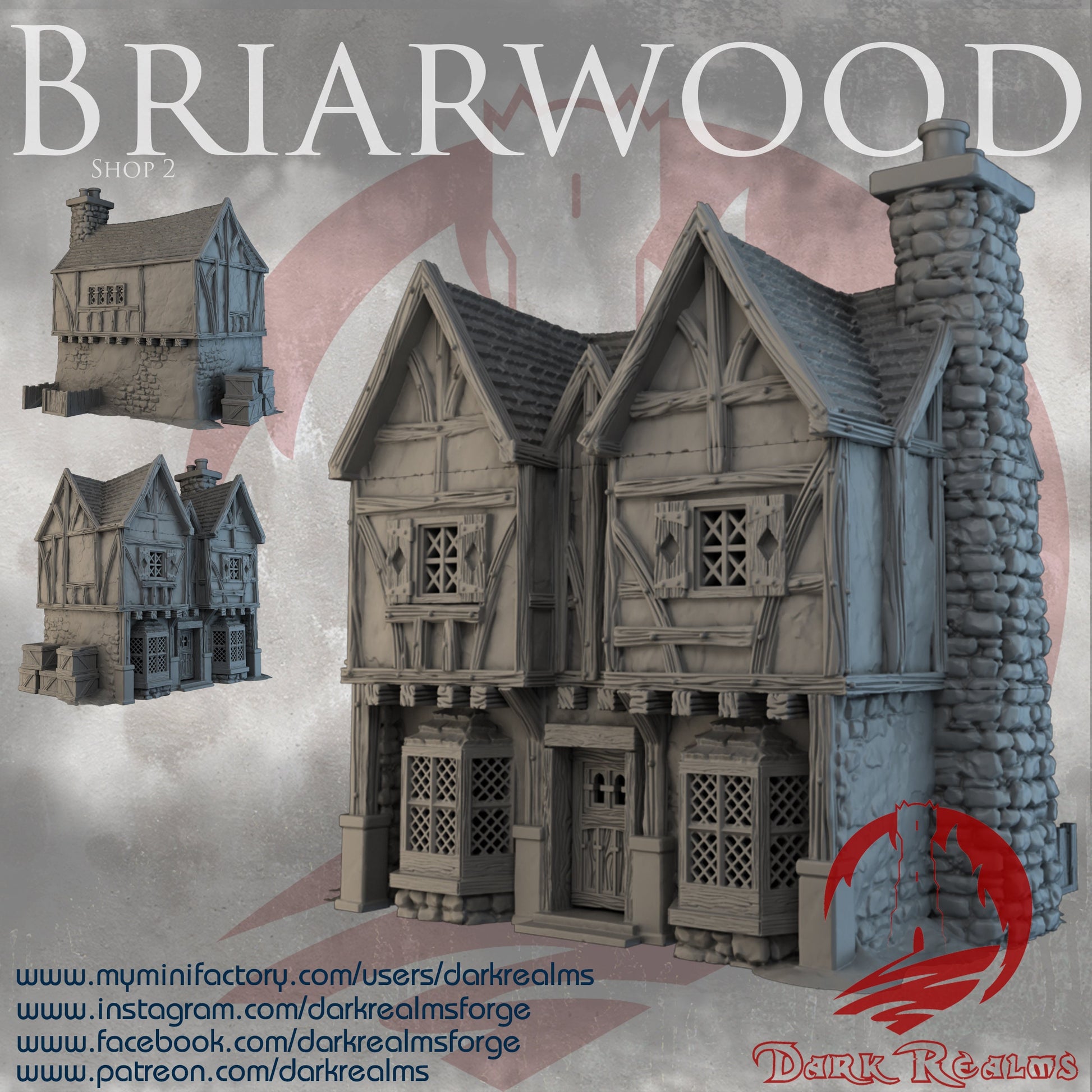 DnD Miniature, 40k Terrain, Train Terrain, Tabletop Town, Tabletop Game, Dnd Table, DND Terrain, DND Miniatures, gaming terrain, 28mm Terrain, Briarwood, Gate and walls, gatehouse, gate, walls, dnd