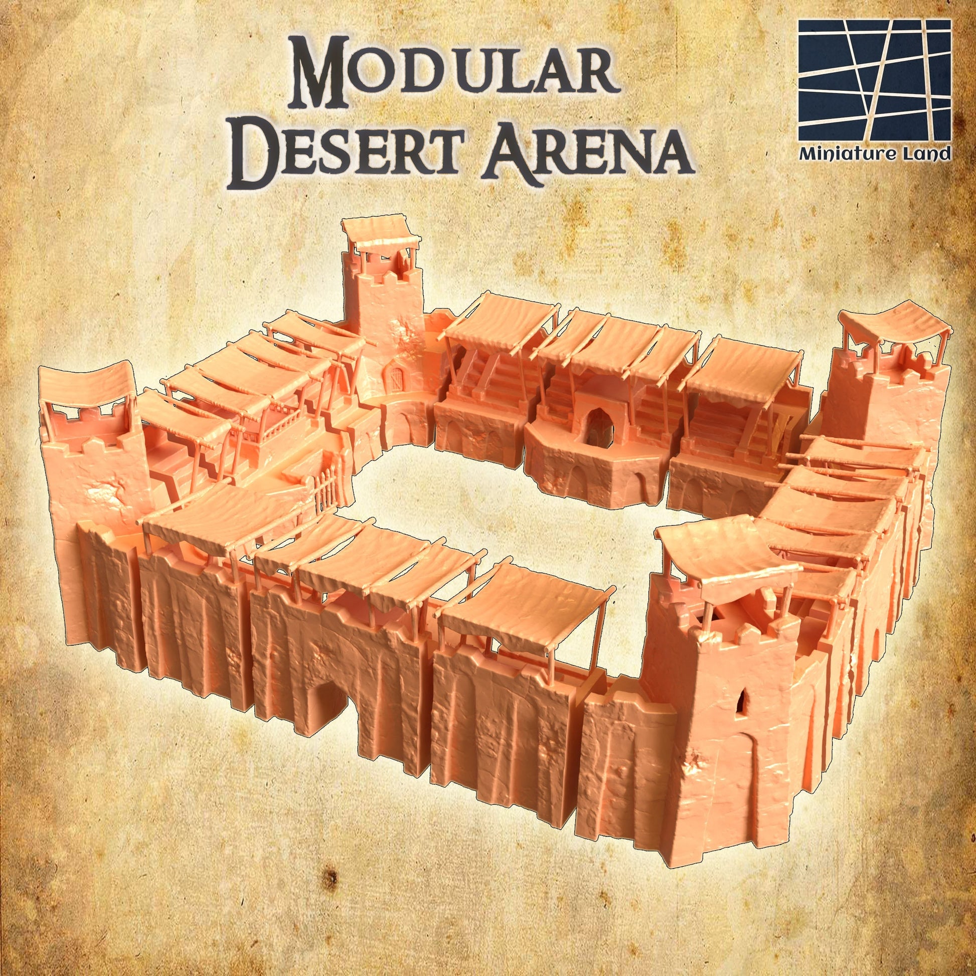 Modular Desert Arena, Gladiator, Gladiator Arena 28mm 29x25x12