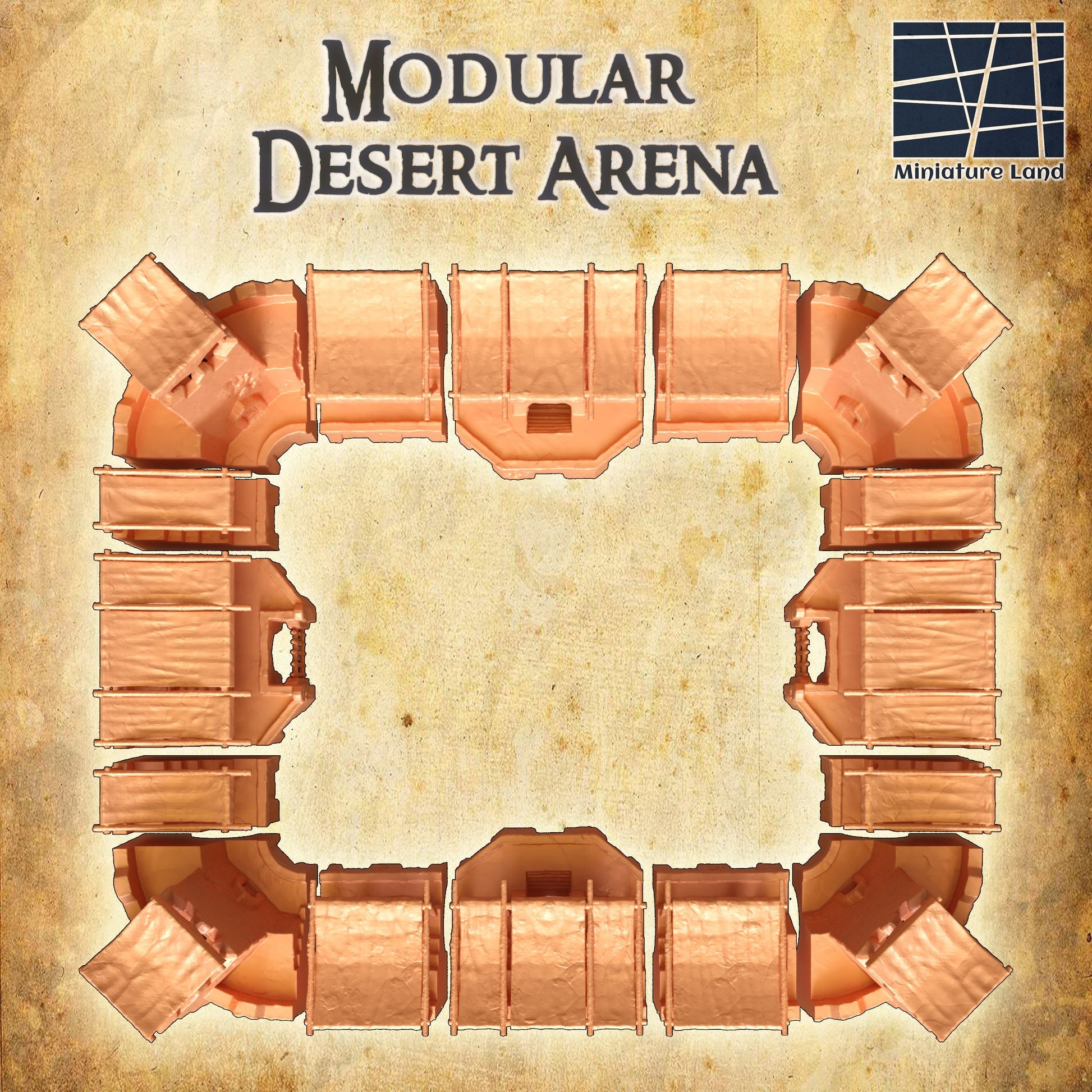 Modular Desert Arena, Gladiator, Gladiator Arena 28mm 29x25x12